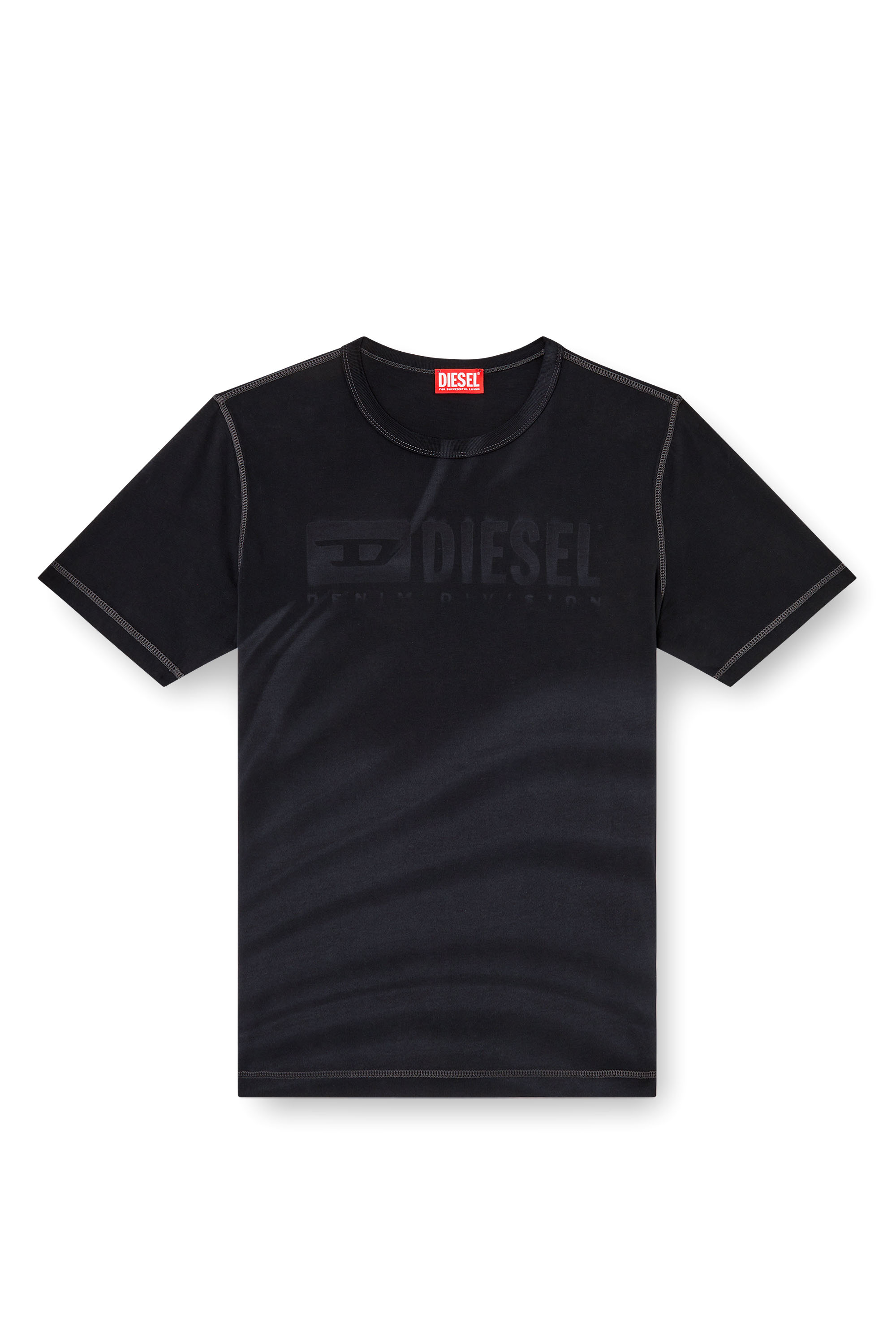 Diesel - T-ADJUST-R13, Herren T-Shirt mit Laser-verblasstem Logo in Schwarz - 3