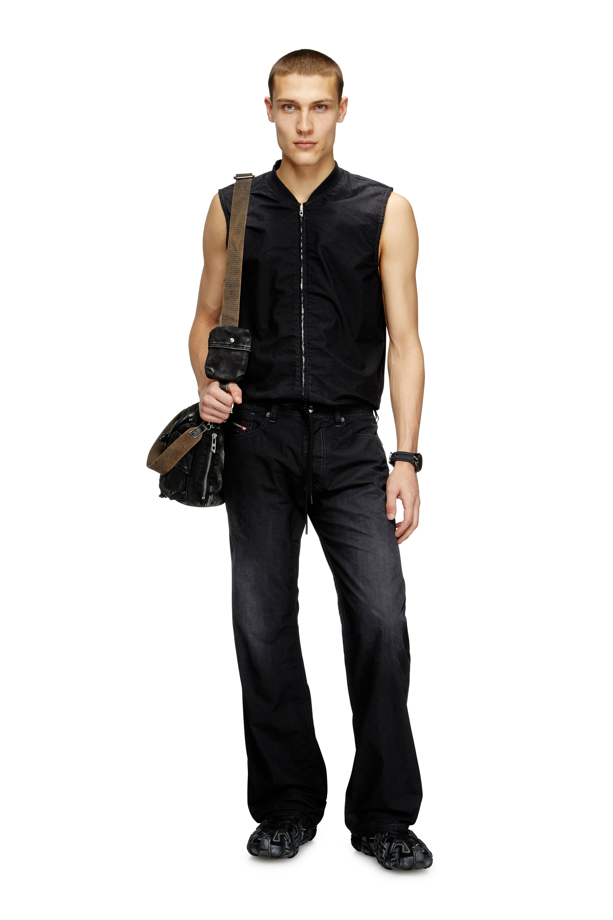 Diesel - D-SUND-D-N JOGG, Unisex Ärmellose technische Weste aus JoggJeans in Schwarz/Dunkelgrau - 2