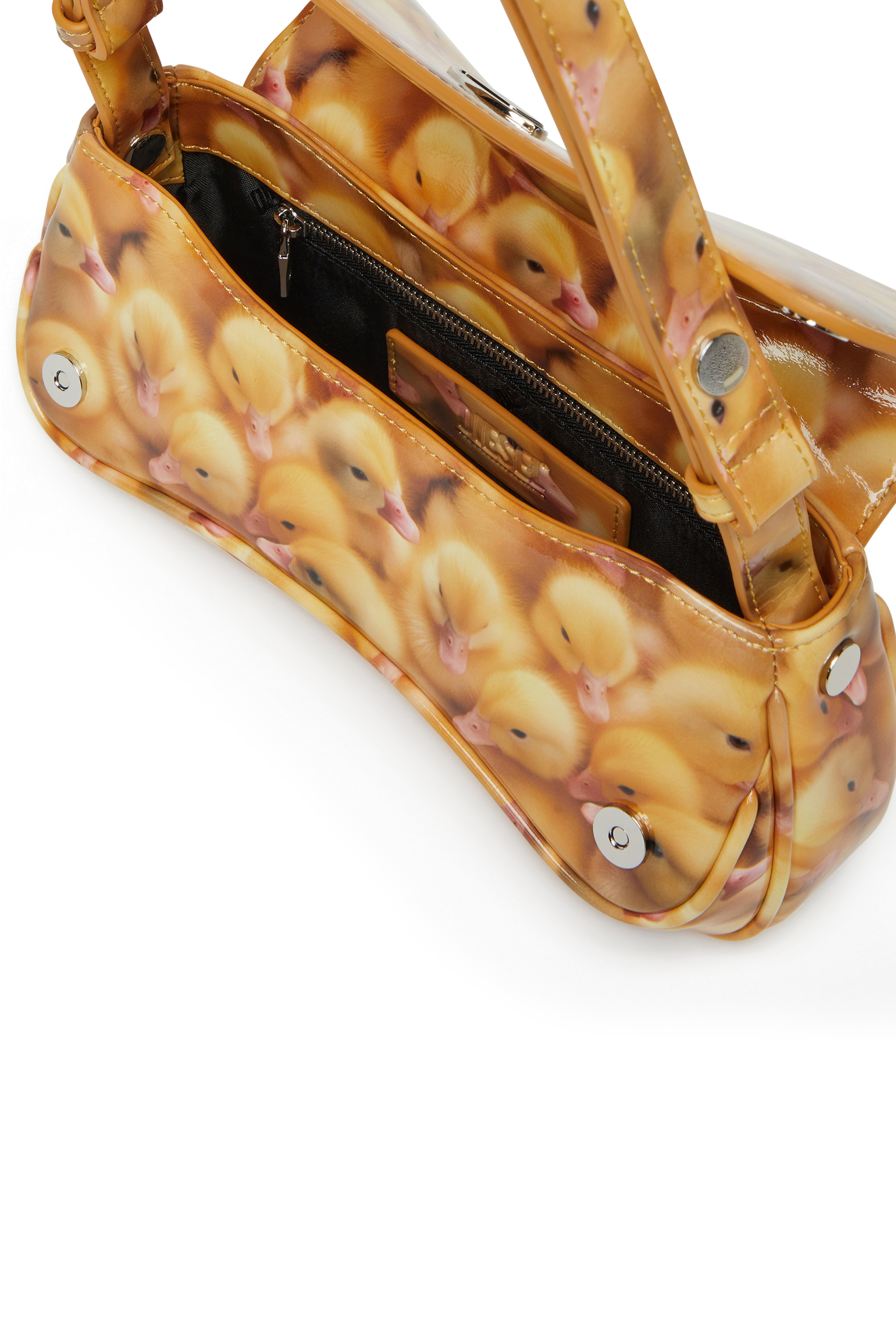 Diesel - PLAY CLUTCH, Damen Play-Glänzende Clutch mit Print in Gelb - 4