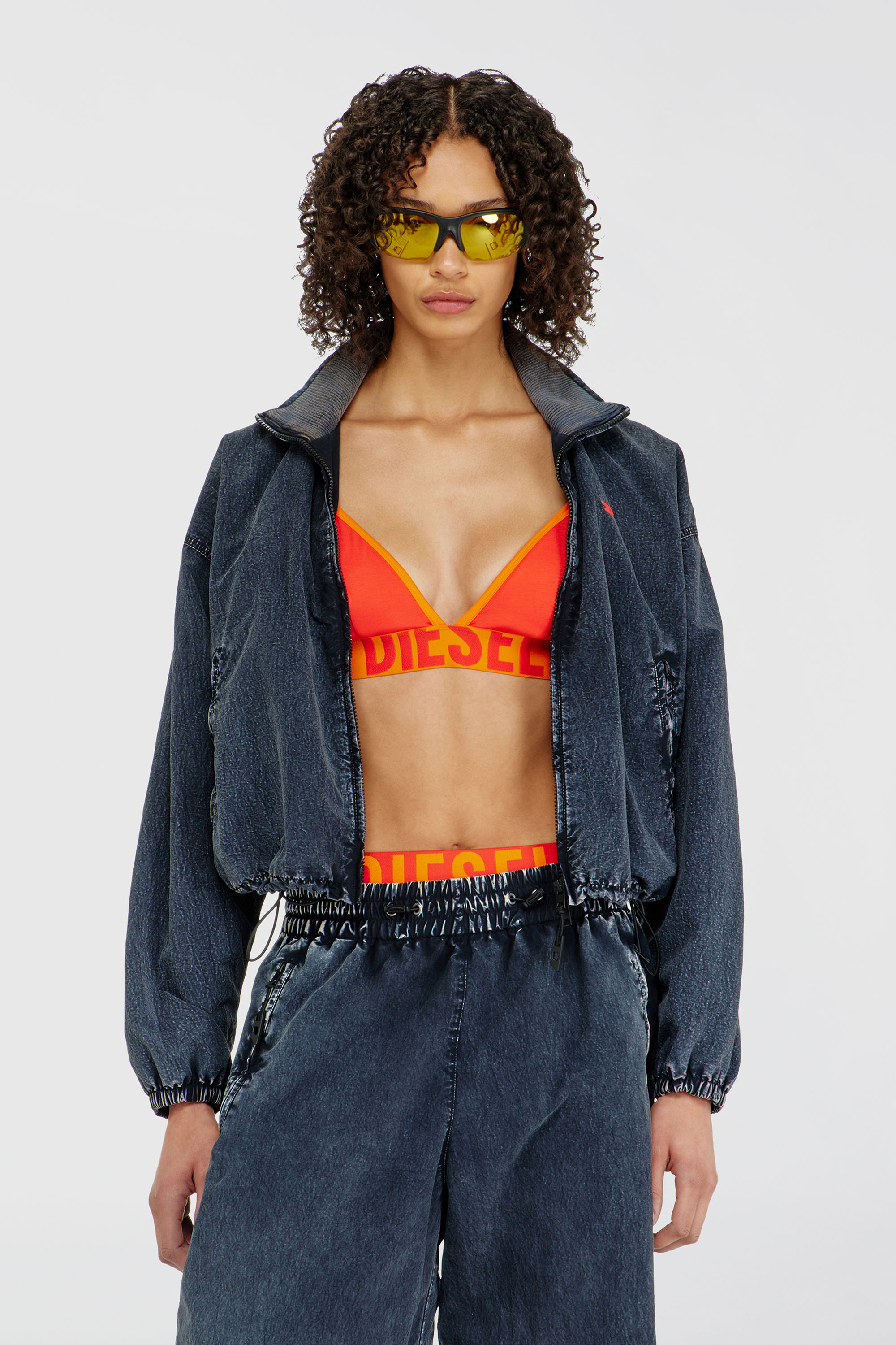 Diesel - CORA-D-POP, Damen Triangel-BH aus zweifarbigem Baumwollstoff in Orange - 5