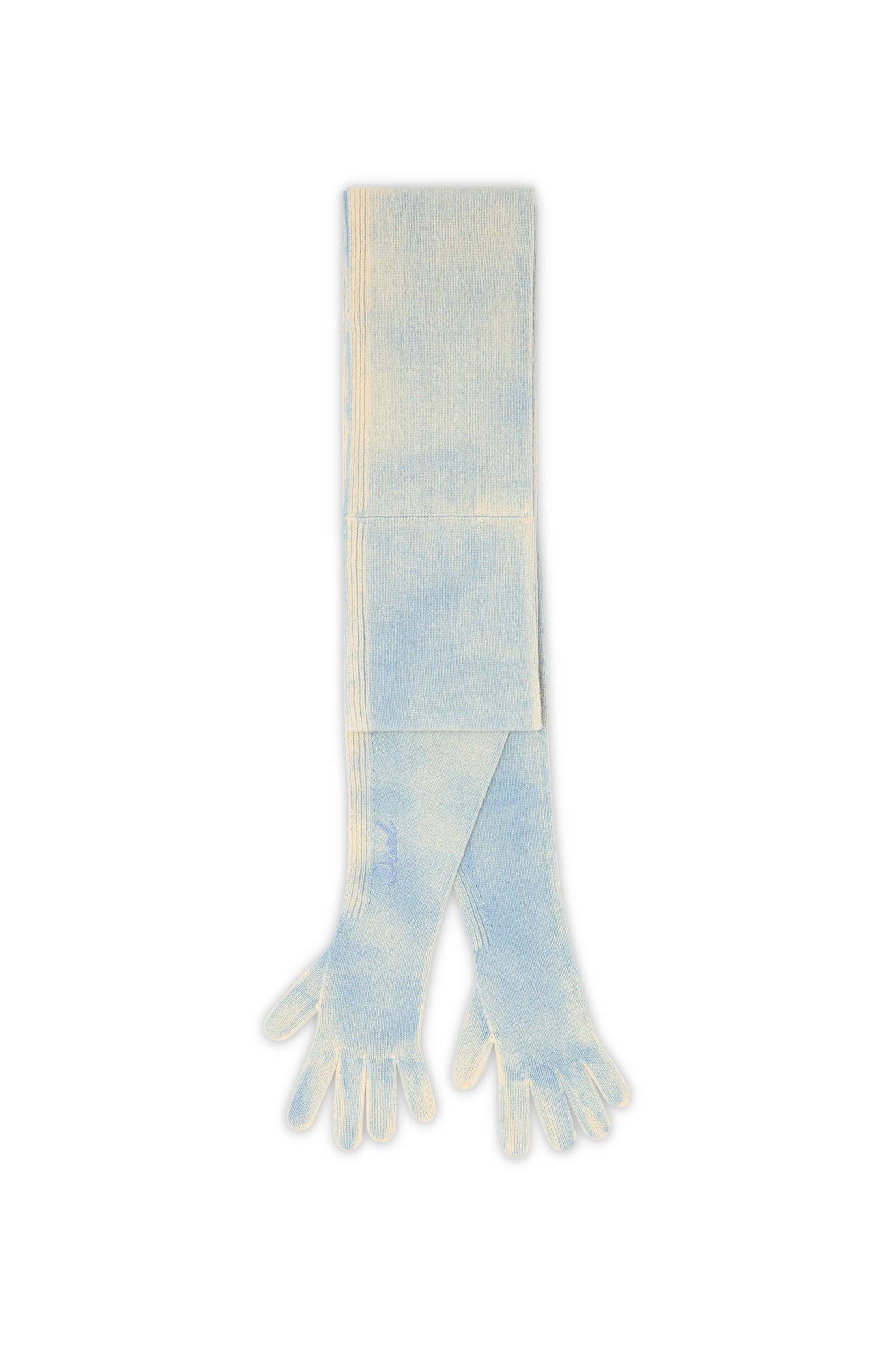 Diesel - K-EVIN, Unisex Hybrider Handschuh-Schal aus zweifarbiger Wolle in Blau - 1