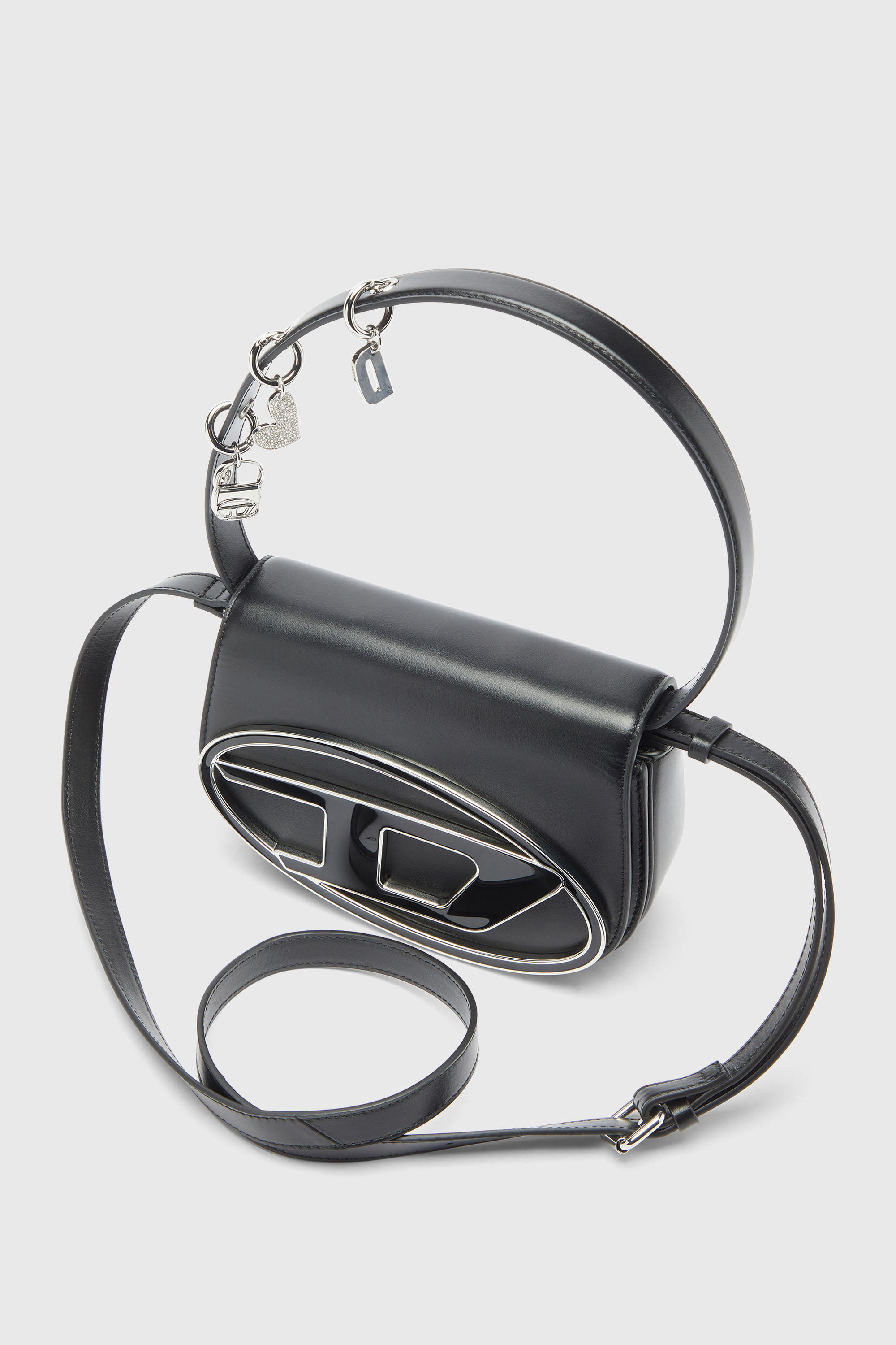 Diesel - 1DR, Damen 1DR - Ikonische Schultertasche aus Leder mit Henkel-Charms in Schwarz - 6
