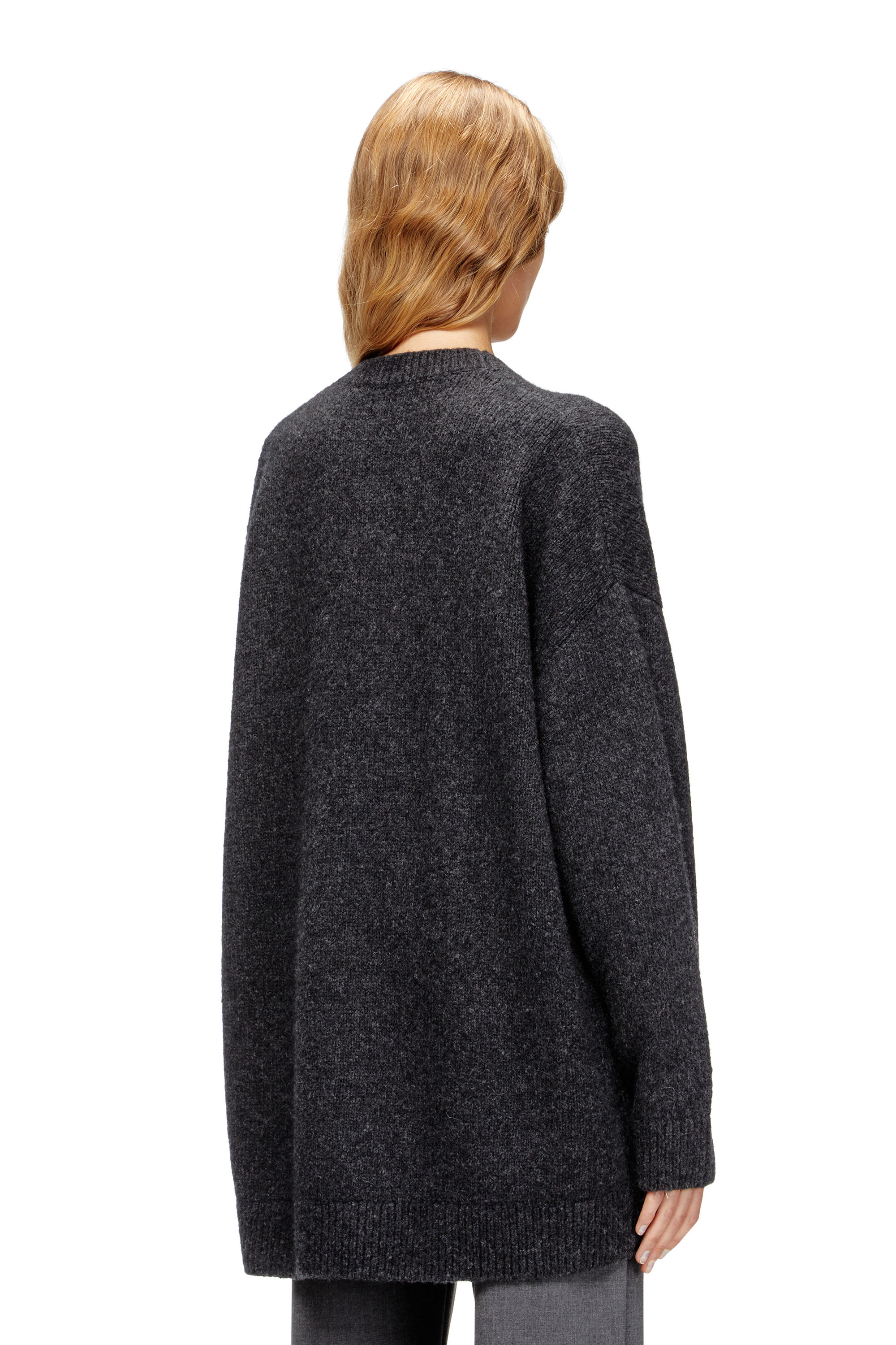 Diesel - M-AREELA, Woman's Cardigan in wool and alpaca blend in Black/Grey - 4