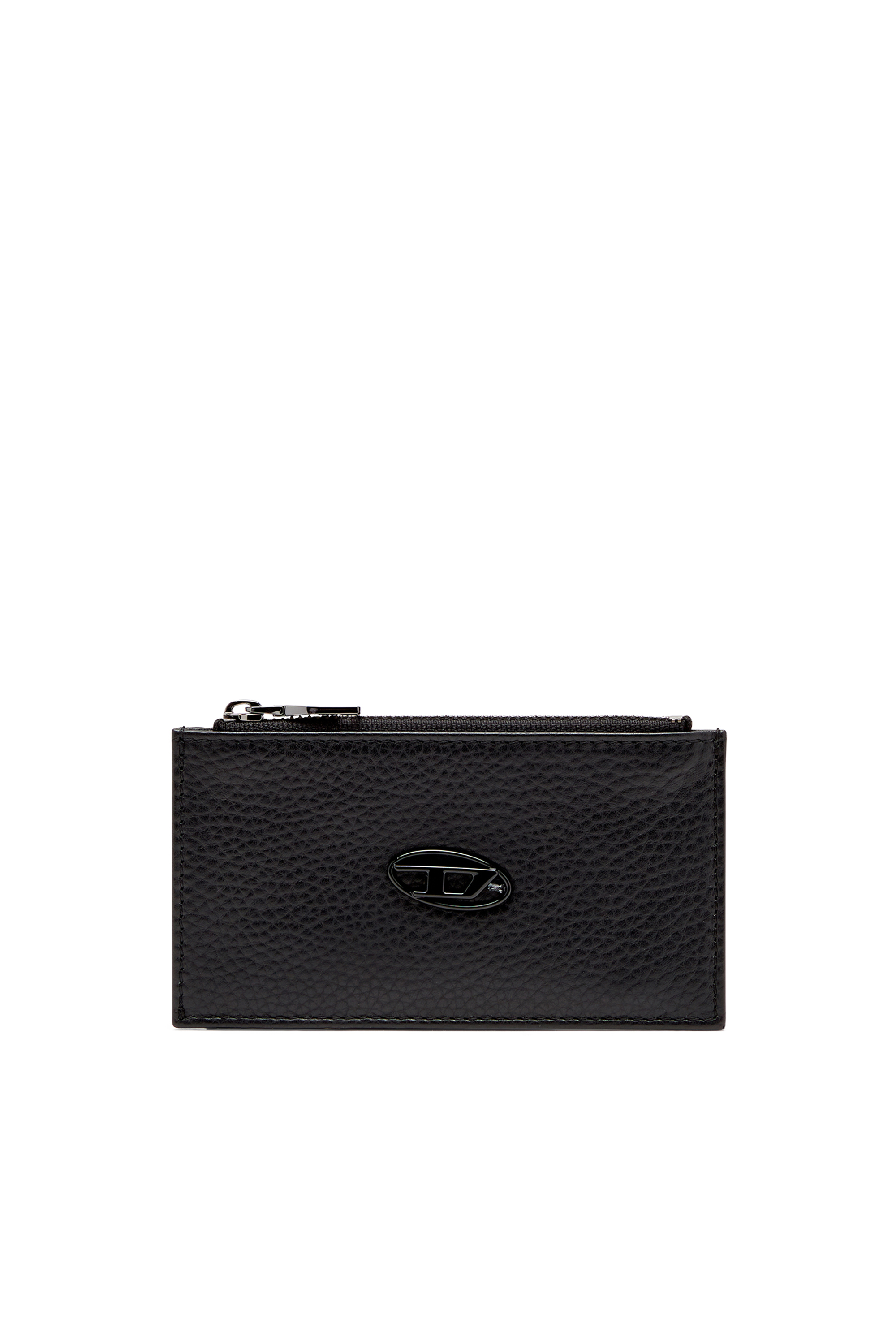 Diesel - HISSU EVO CARD HOLDER III, Herren Flat card holder in grainy leather in Schwarz - 1