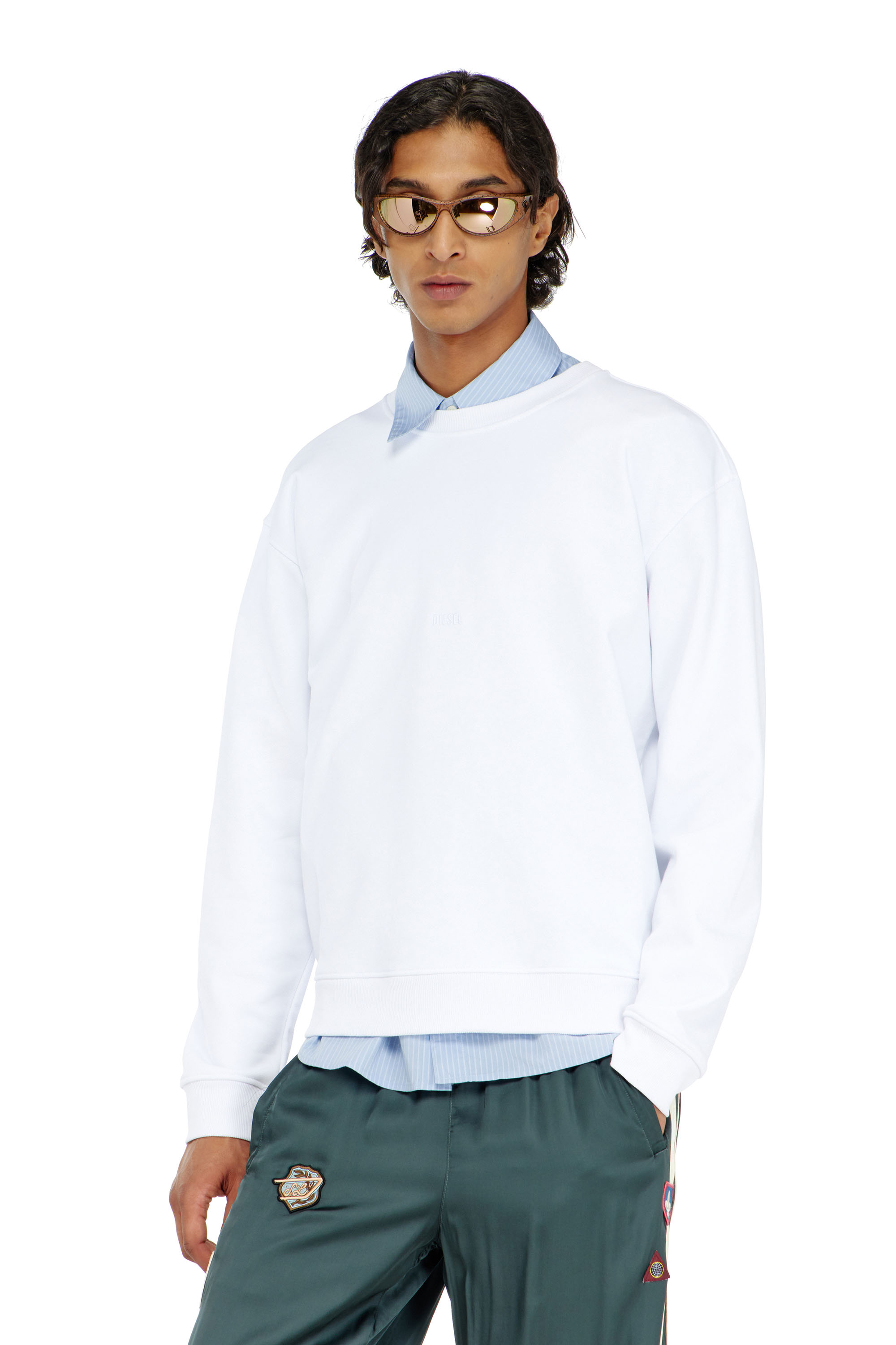 Diesel - S-NORM-AA5, Herren Baumwoll-Sweatshirt mit Mikro-Logo-Stickerei in null - 1