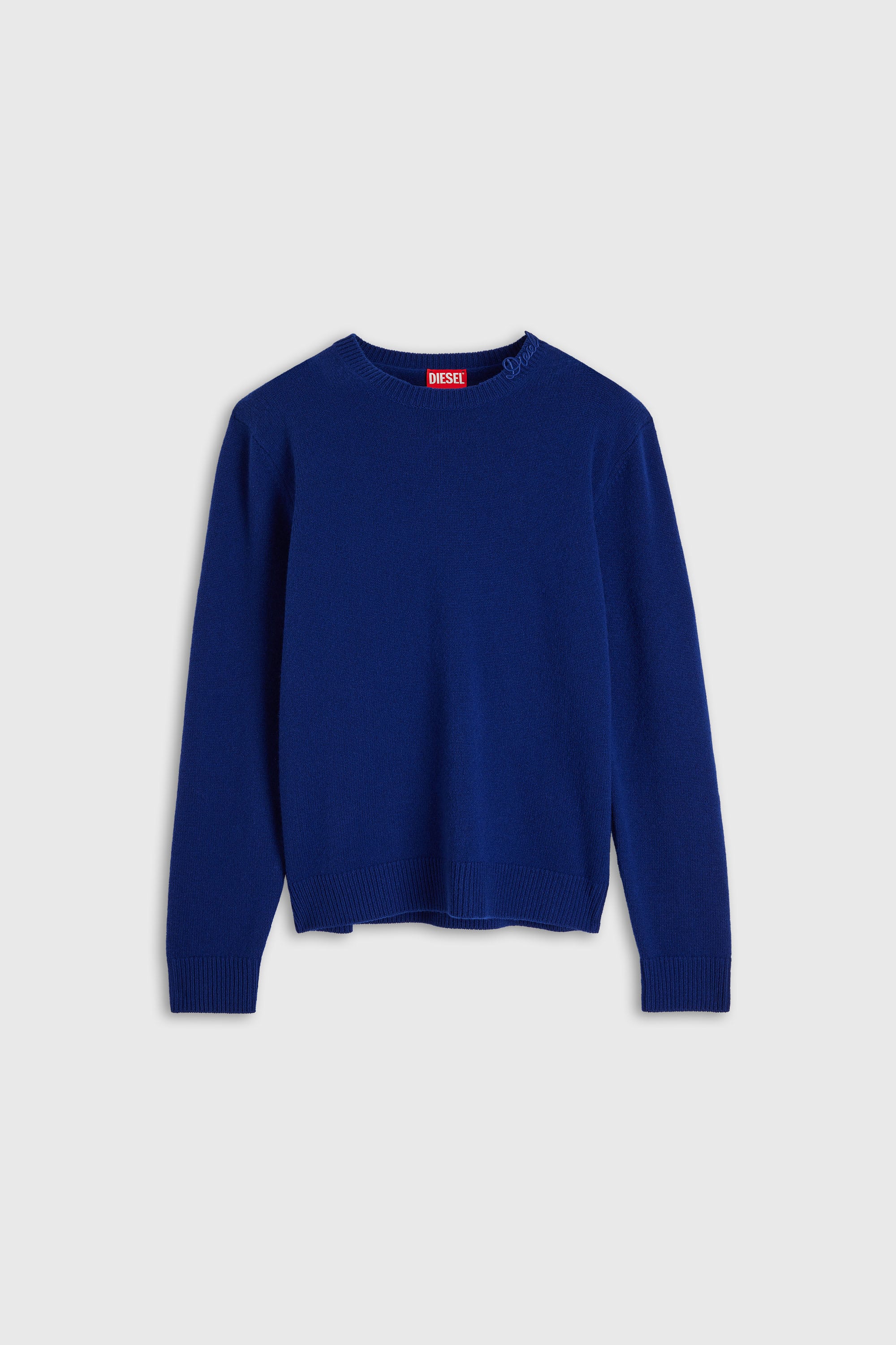 Diesel - K-IMBRO, Herren Wollpullover mit Logo am Kragen in Blau - 2