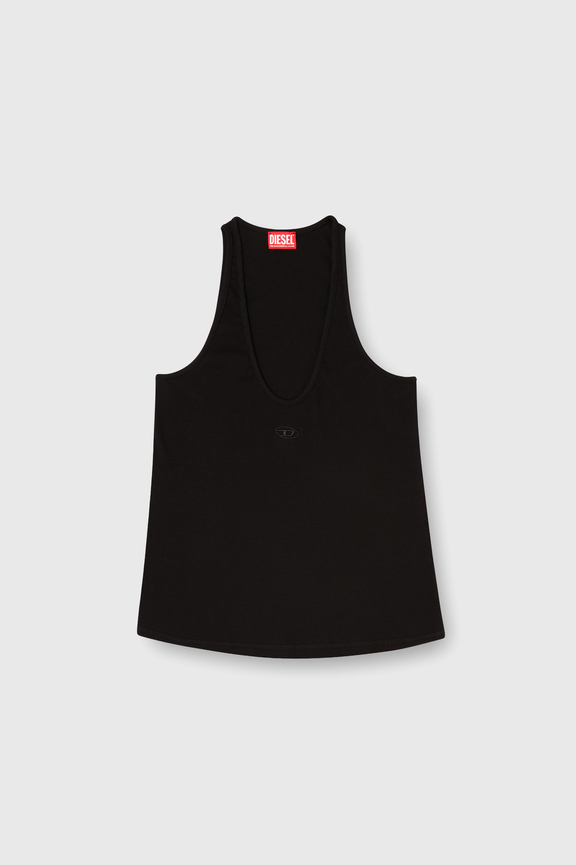 Diesel - T-IPSYA-LKDS, Damen Geripptes Tanktop mit Oval D in Schwarz - 2