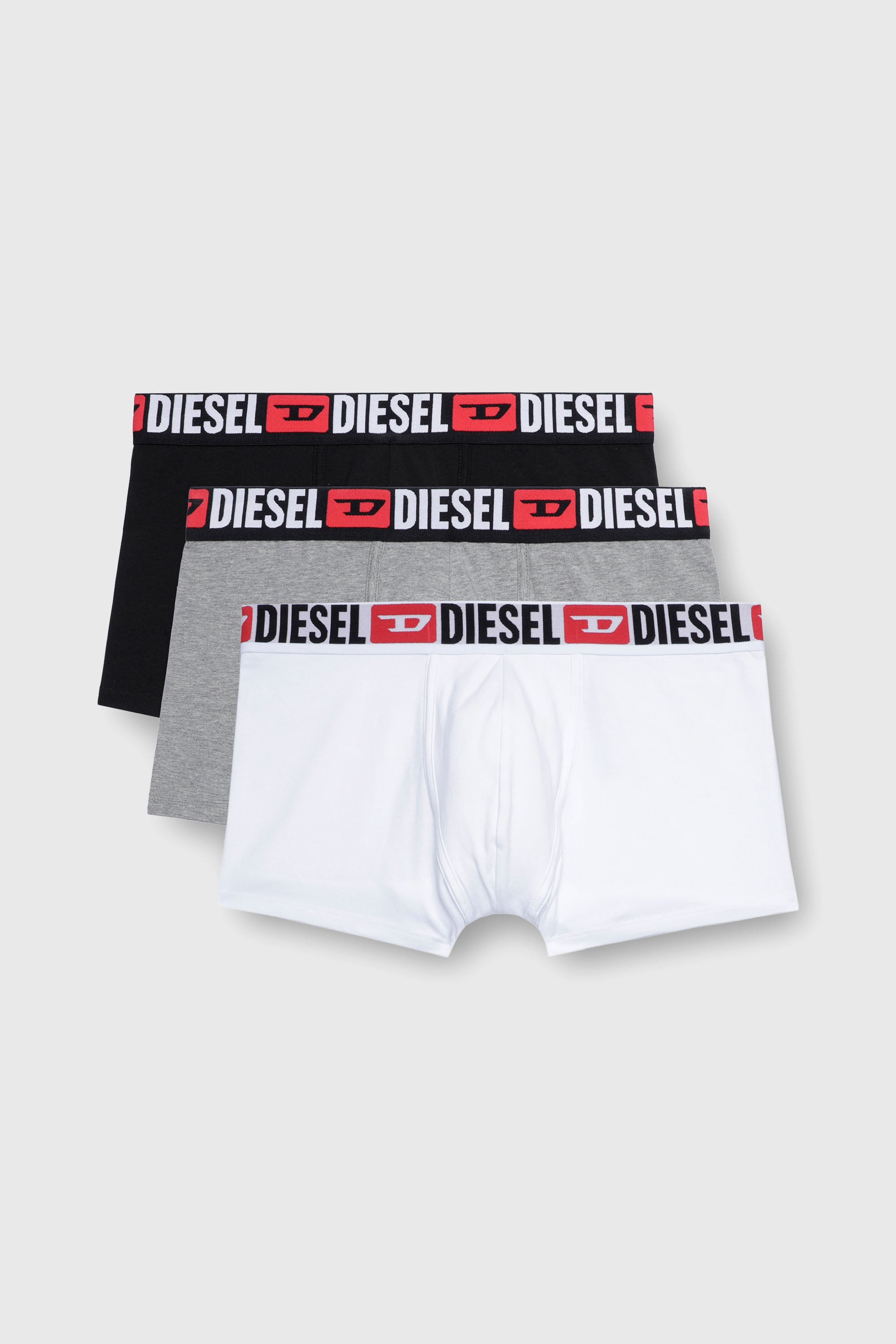 Diesel - UMBX-DAMIENTHREEPACK, Herren Retropants im Dreierpack mit umlaufendem Logo am Bund in Weiss/Grau - 1