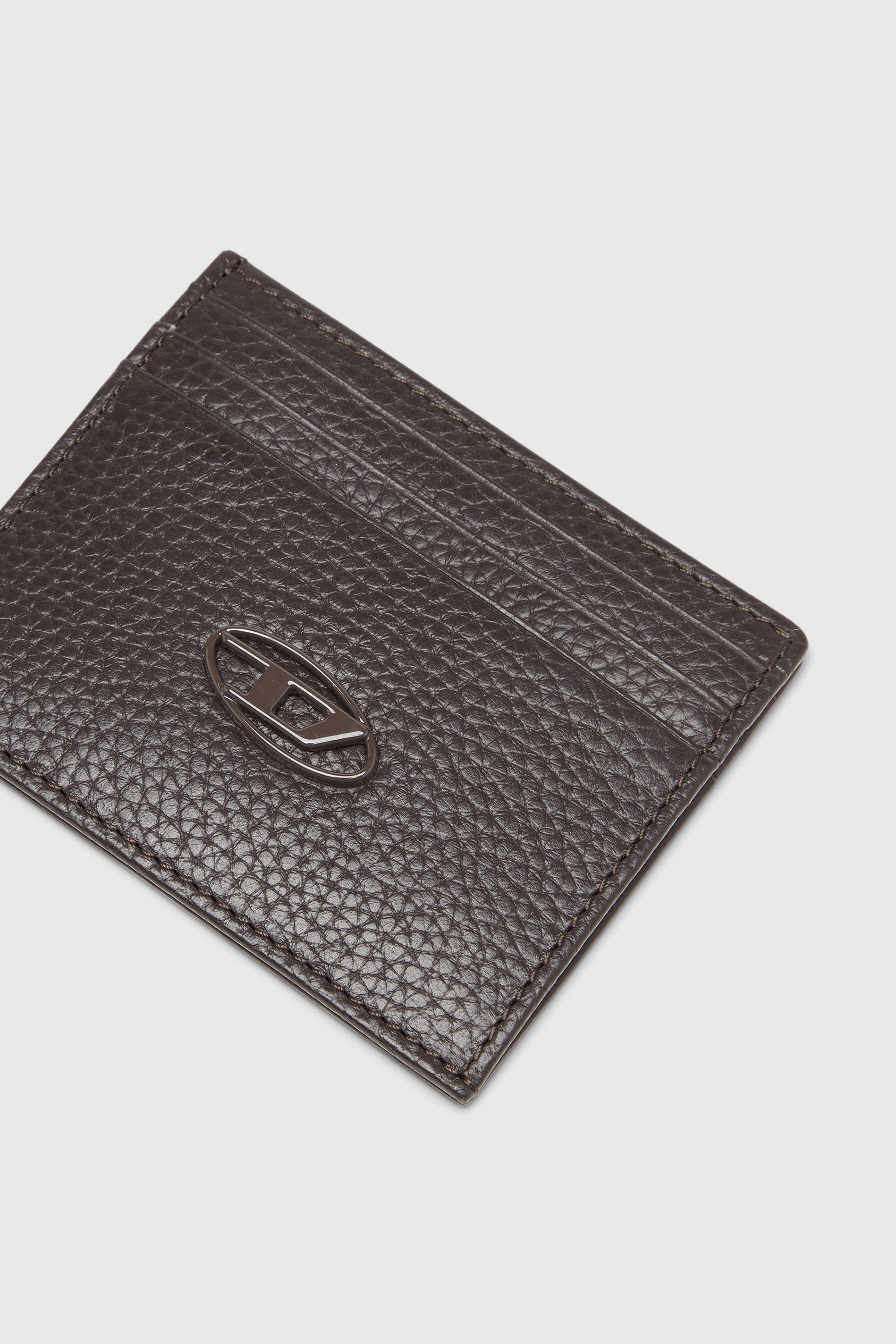 Diesel - CARD CASE, Herren Kartenetui aus genarbtem Leder in Braun - 4