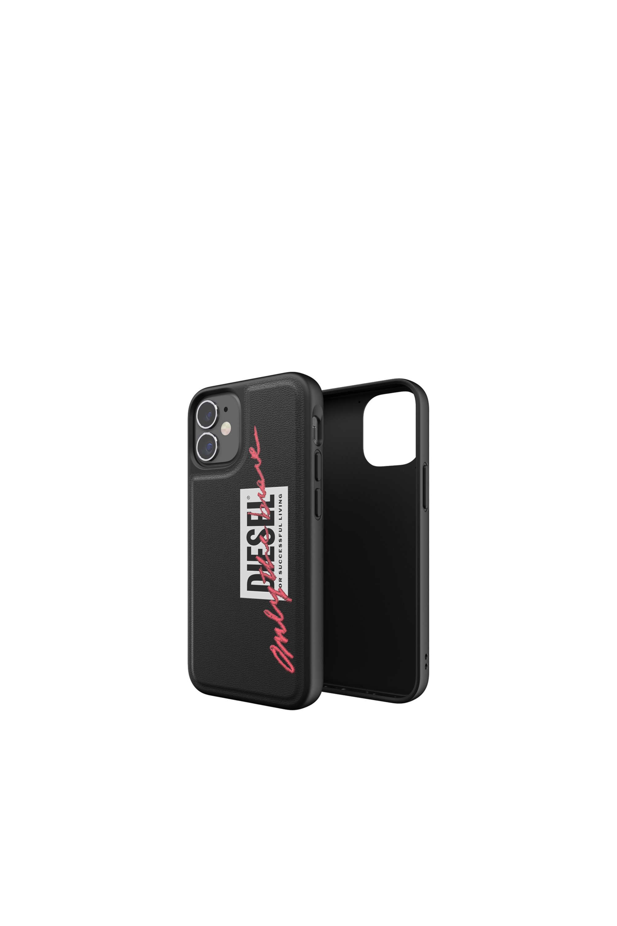 Diesel - 42509 STANDARD CASE, Unisex's Moulded Case Core for iPhone 12 Mini in Black/Pink - 1