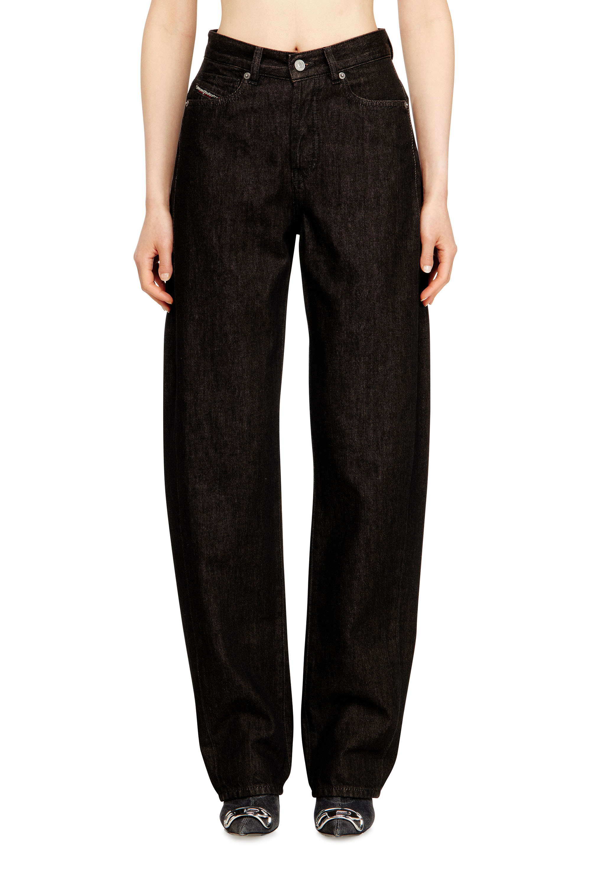 Diesel - Damen Relaxed Jeans 1974 D-Ellz 09N25, Schwarz/Dunkelgrau - 3