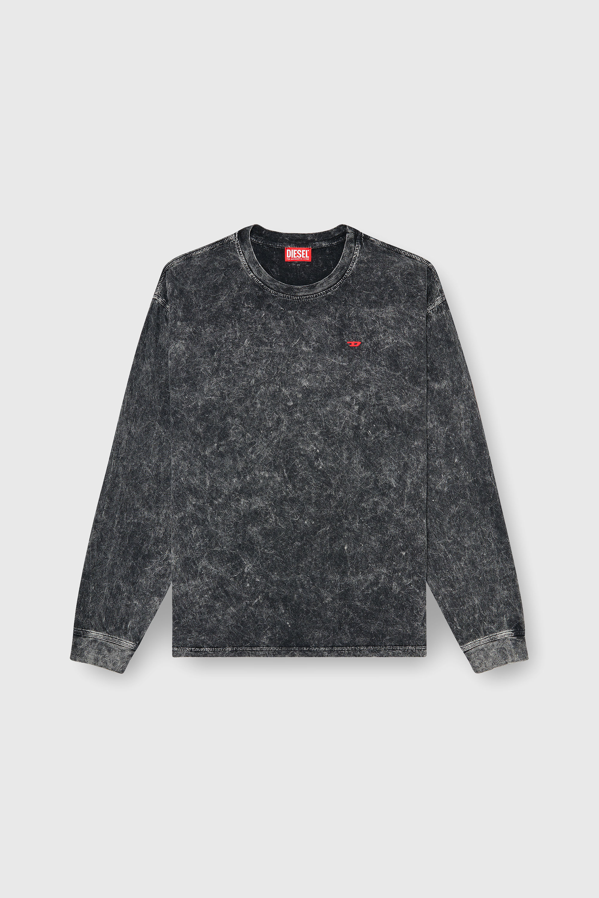 Diesel - T-BOXT-LS-AA5, Herren Langarmshirt mit behandelten Effekt in Dunkelgrau - 2