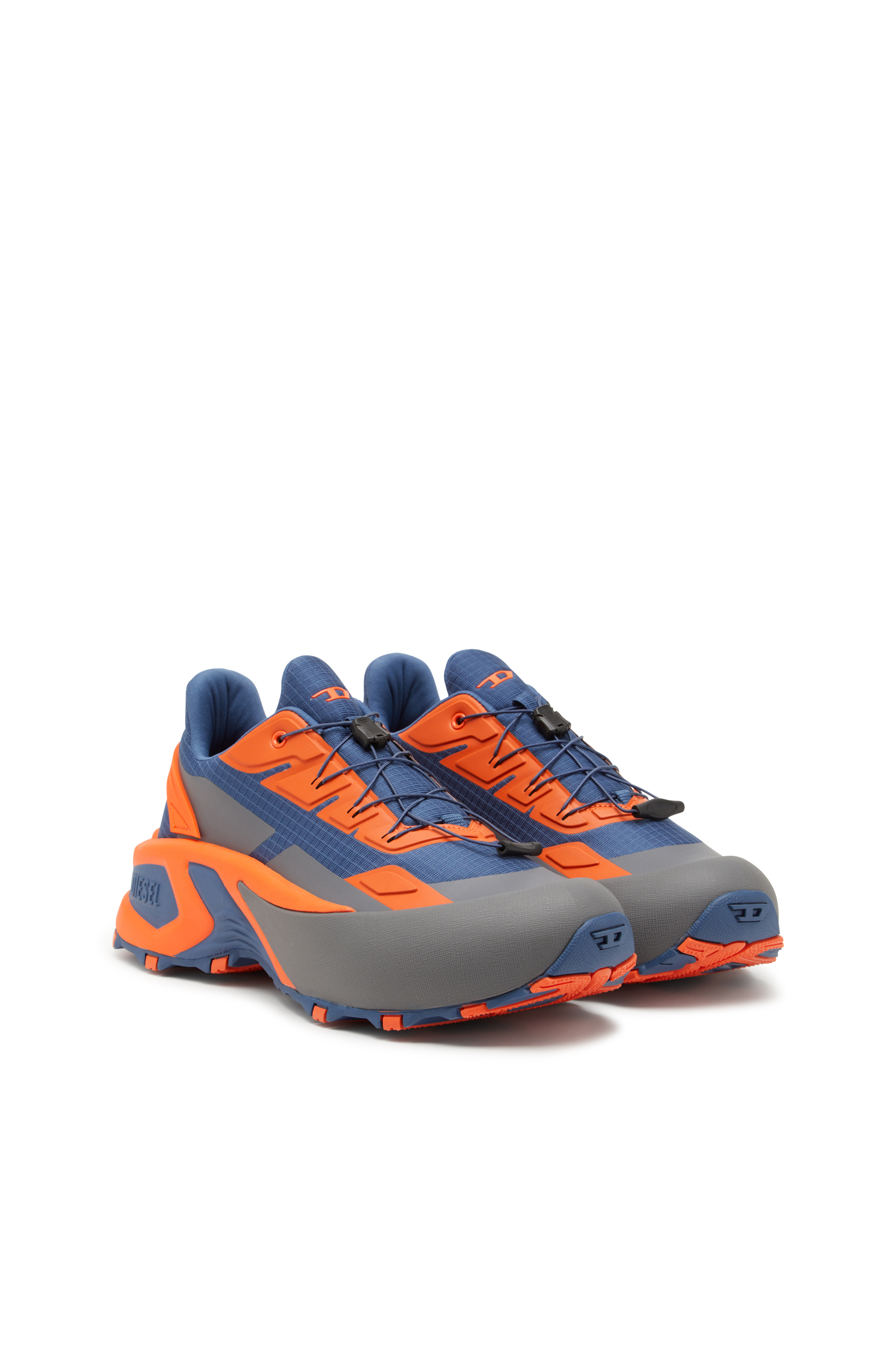 Diesel - D-CAGE RUNNER, Herren D-Cage Runner-Sneakers aus TPU-besetztem Ripstop in Blau/Orange - 3