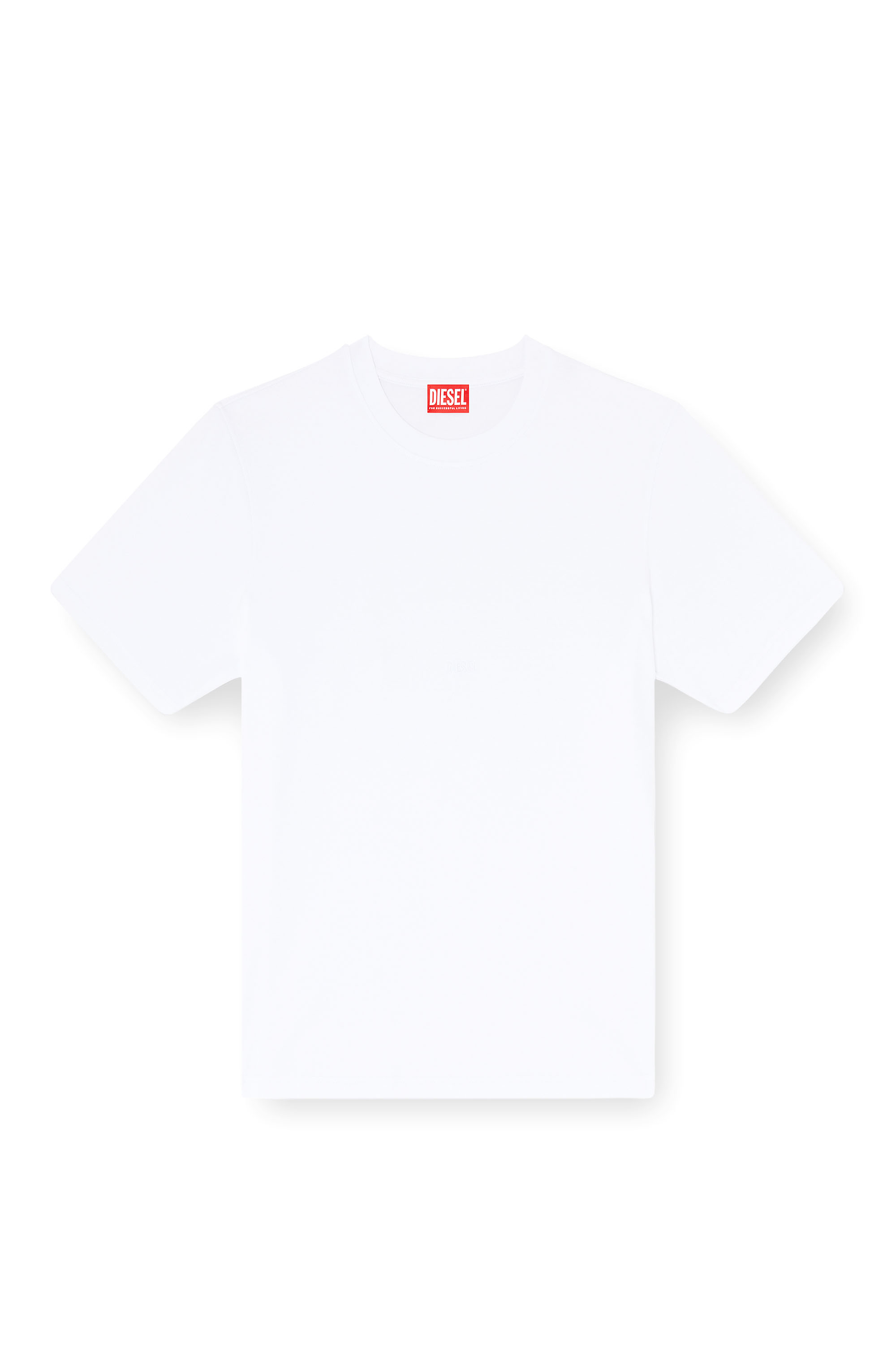 Diesel - T-ADJUST-AA2, Herren T-Shirt aus Baumwoll-Interlock mit Logo-Stickerei in Wei&szlig; - 2