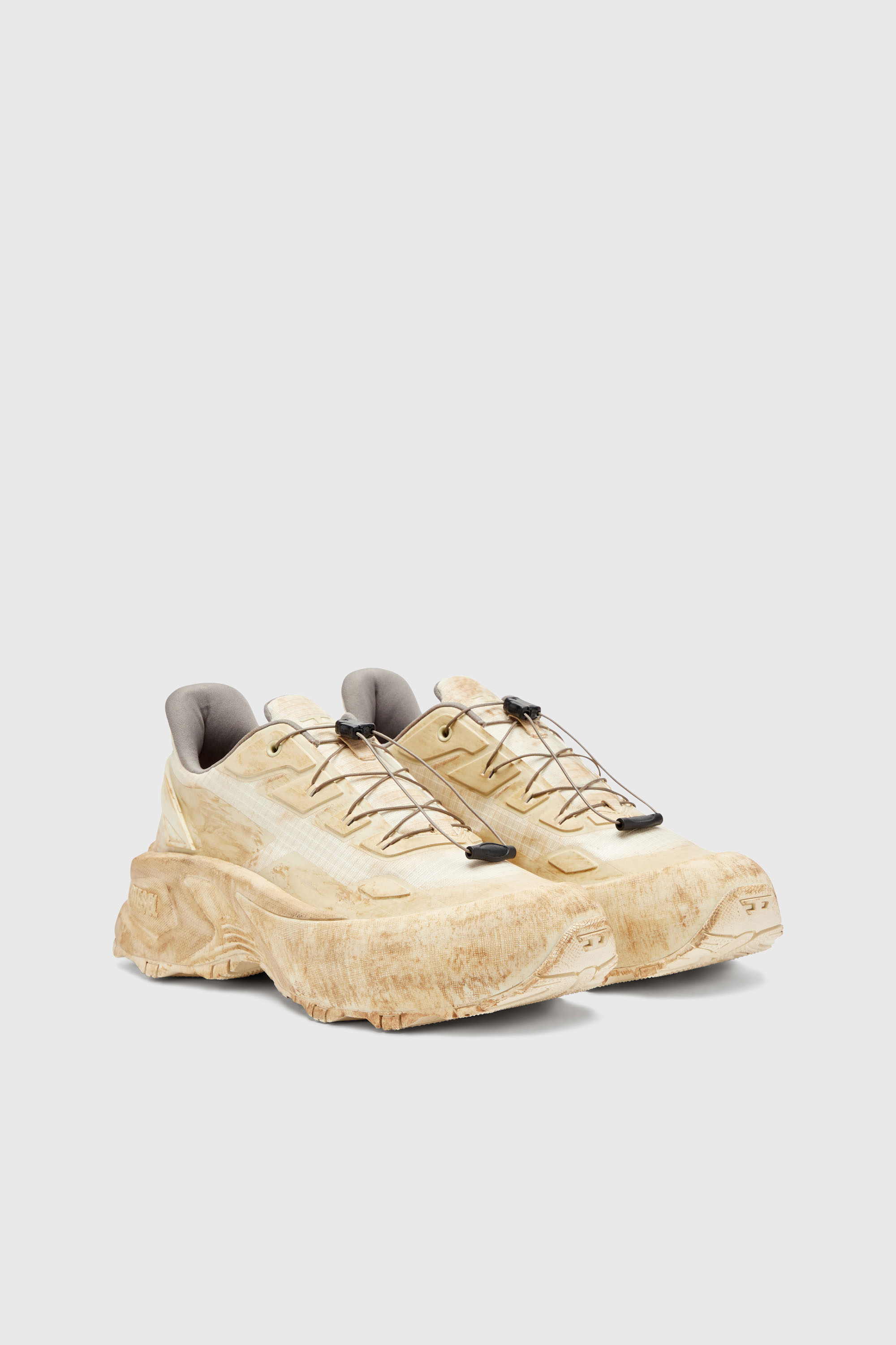 Diesel - D-CAGE RUNNER, Herren D-Cage-Distressed Chunky-Sneaker aus Ripstop in Beige - 2