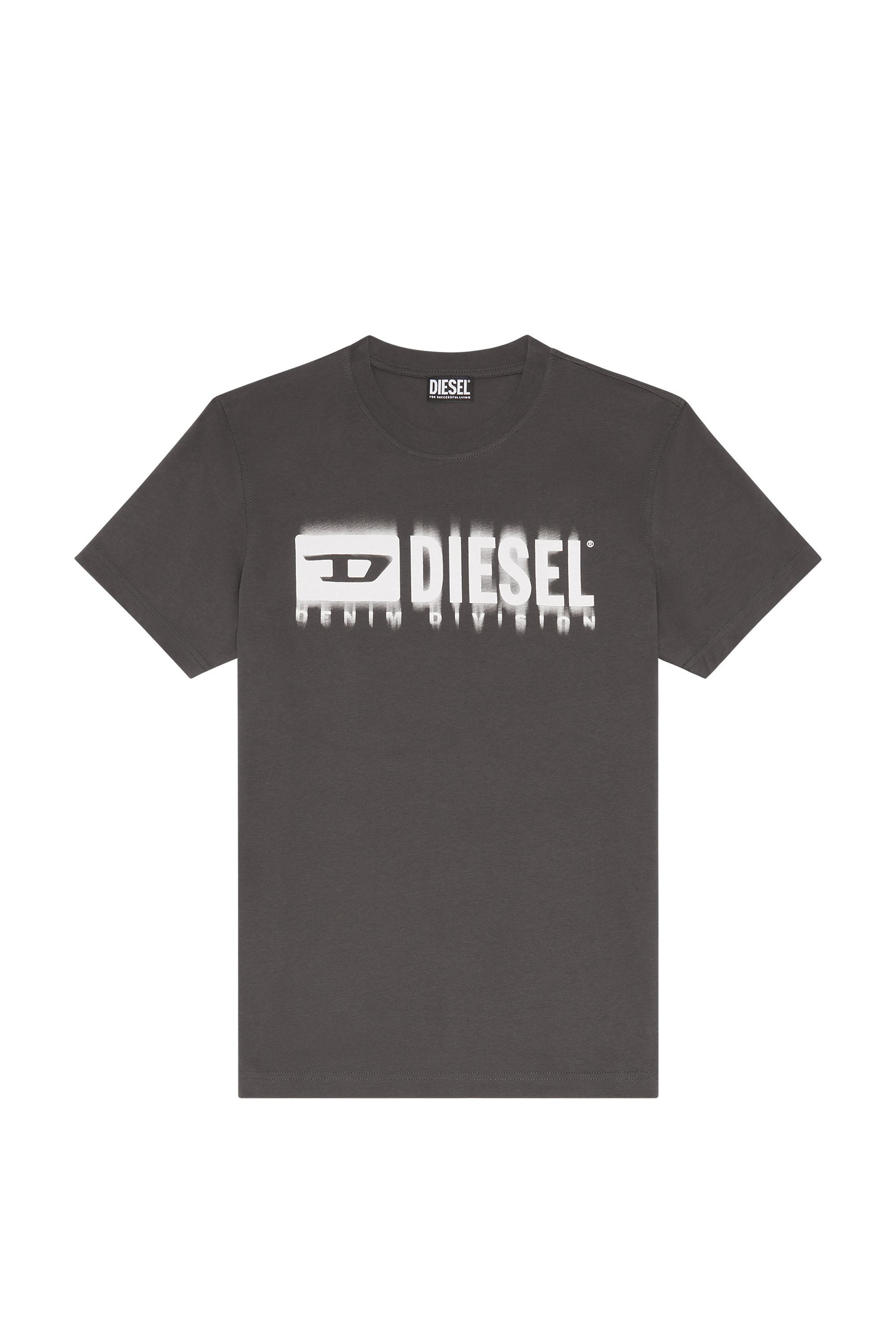 Diesel - T-DIEGOR-L6, Herren T-Shirt mit verschmiertem Logo-Print in Grau - Image 3