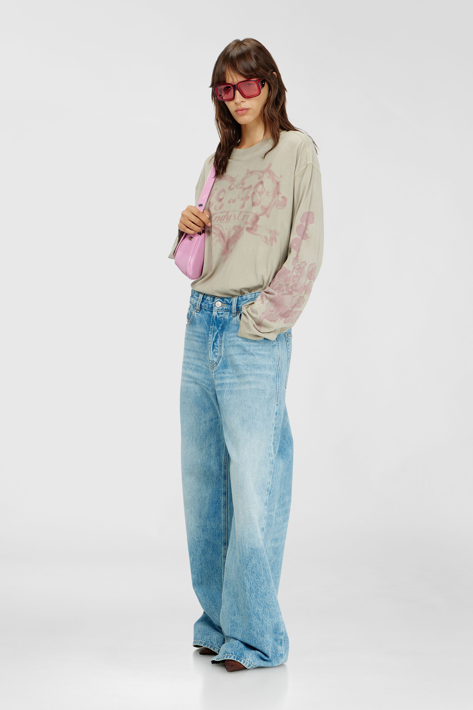 Cotton long-sleeve T-shirt with graphic print