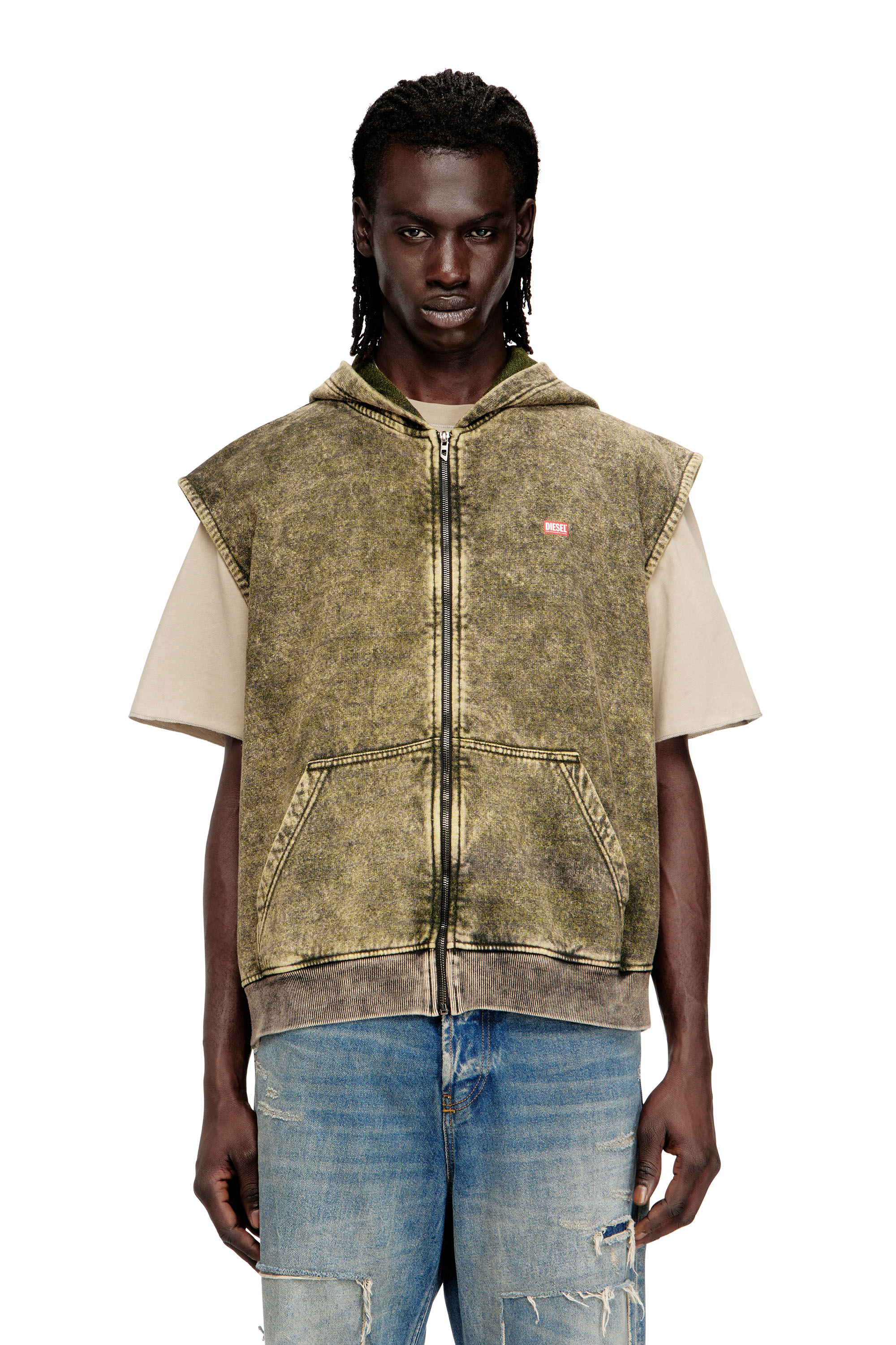 Diesel - S-BOXT-SL-ZIP, Herren Hoodie mit Acid-Waschung und Diesel-Logo in null - 3