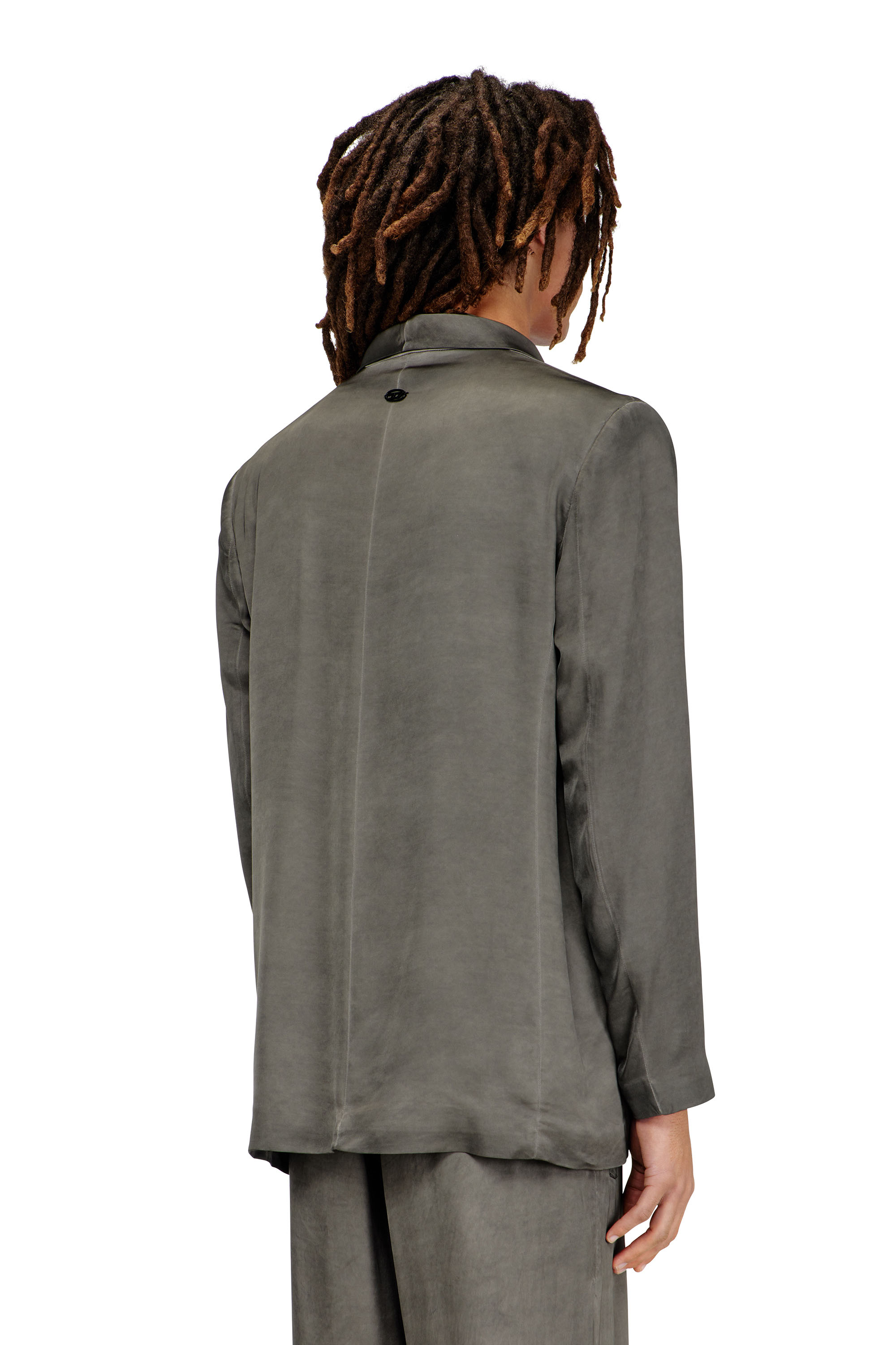 Diesel - J-ARMAN-ALBG, Herren Blazer aus behandelter flie&szlig;ender Viskose in Dunkelgrau - 4