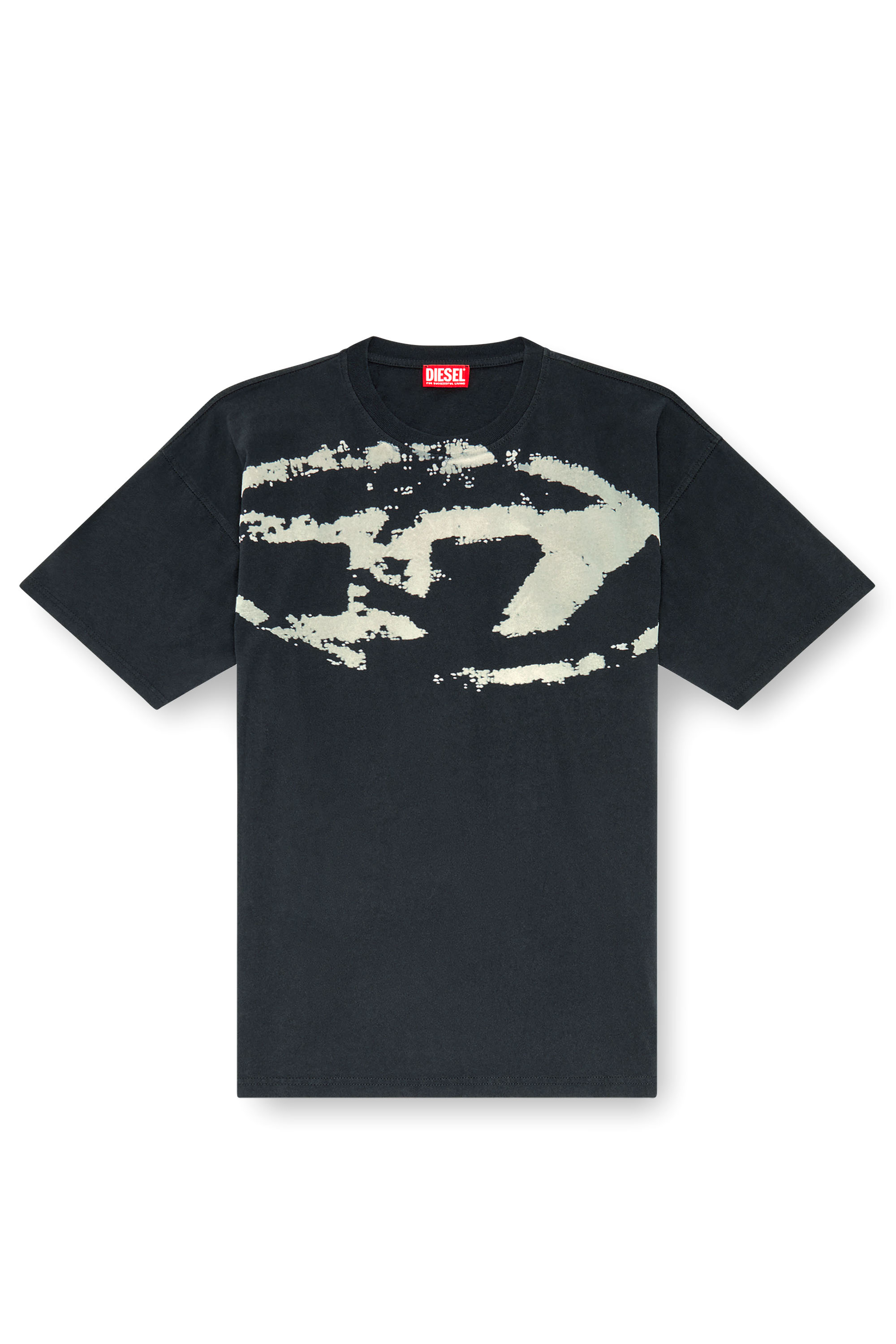 Diesel - T-BOXT-N14, Herren T-Shirt mit beflocktem Distressed-Logo in Schwarz - 2