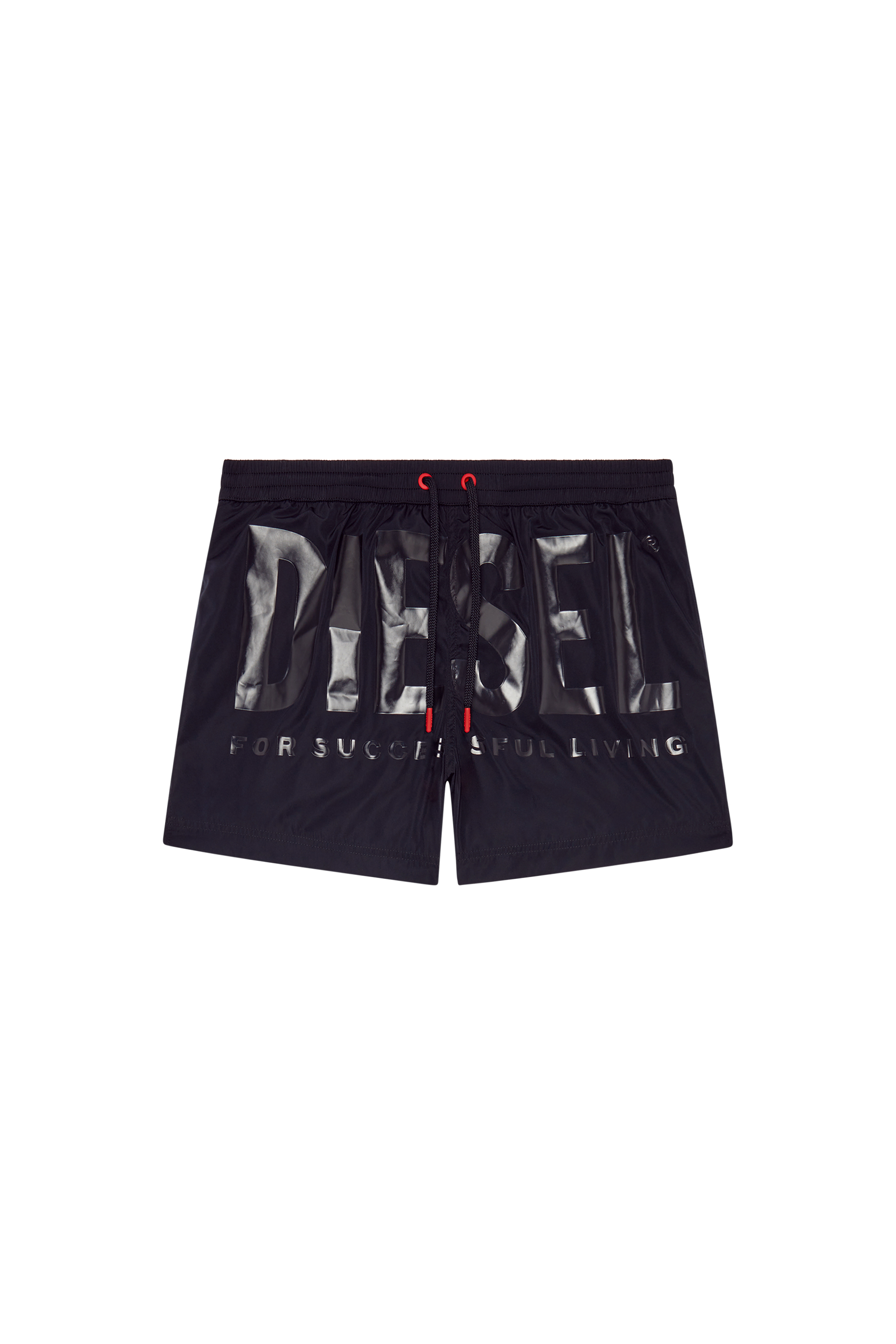 Diesel - BMBX-KEN-37, Herren Mittellange Bade-Shorts mit farbgleichem Logo in Schwarz - 4
