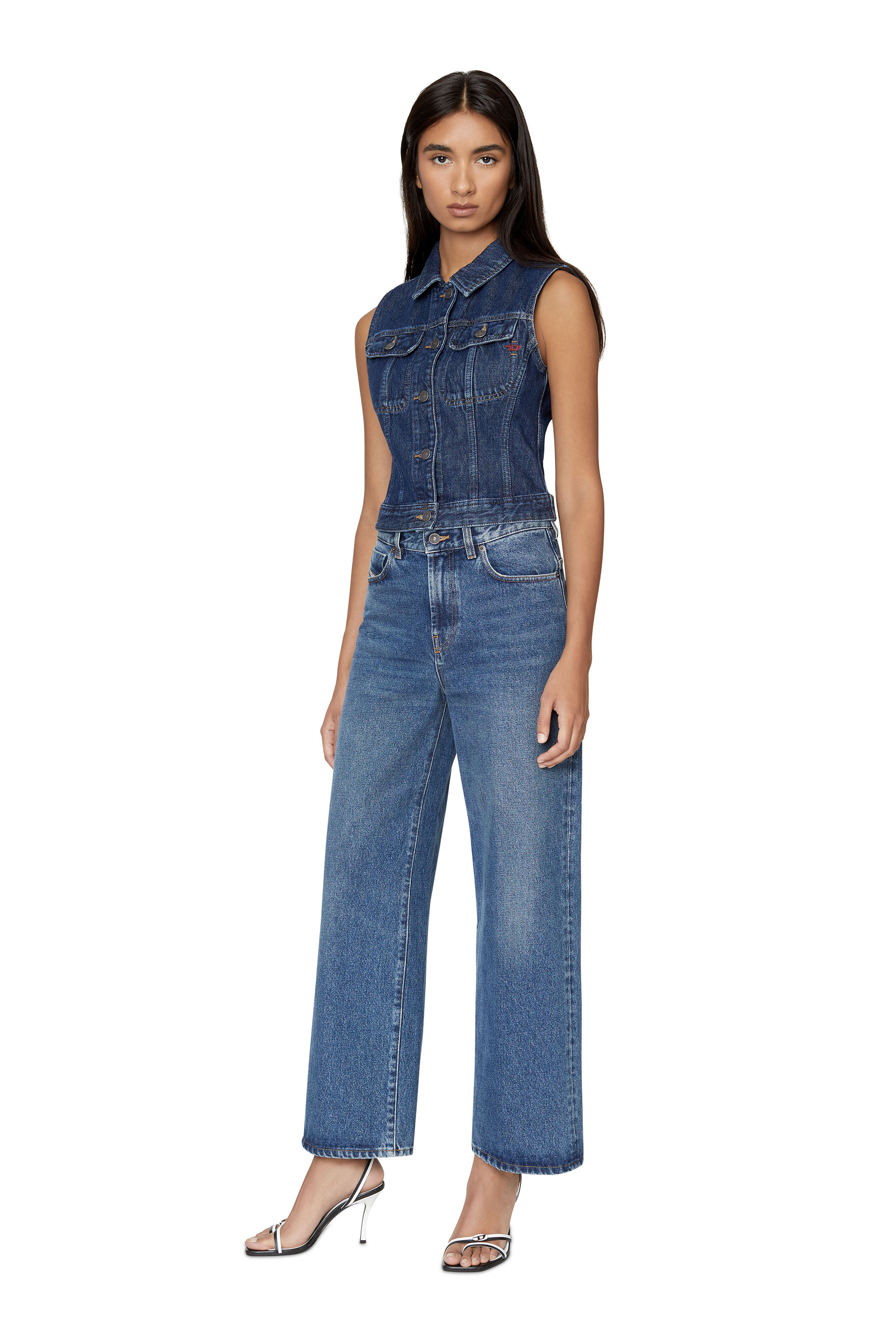 Diesel - 2000 WIDEE 007E5 Bootcut and Flare Jeans, Mittelblau - Image 5