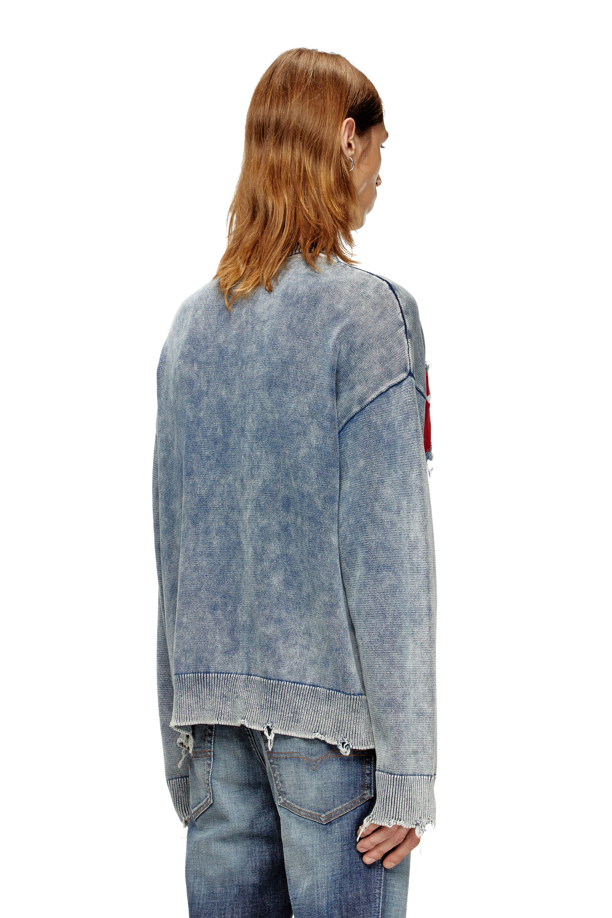 Diesel - K-FRONZI, Herren Cotton jumper with denim logo patch in null - 3