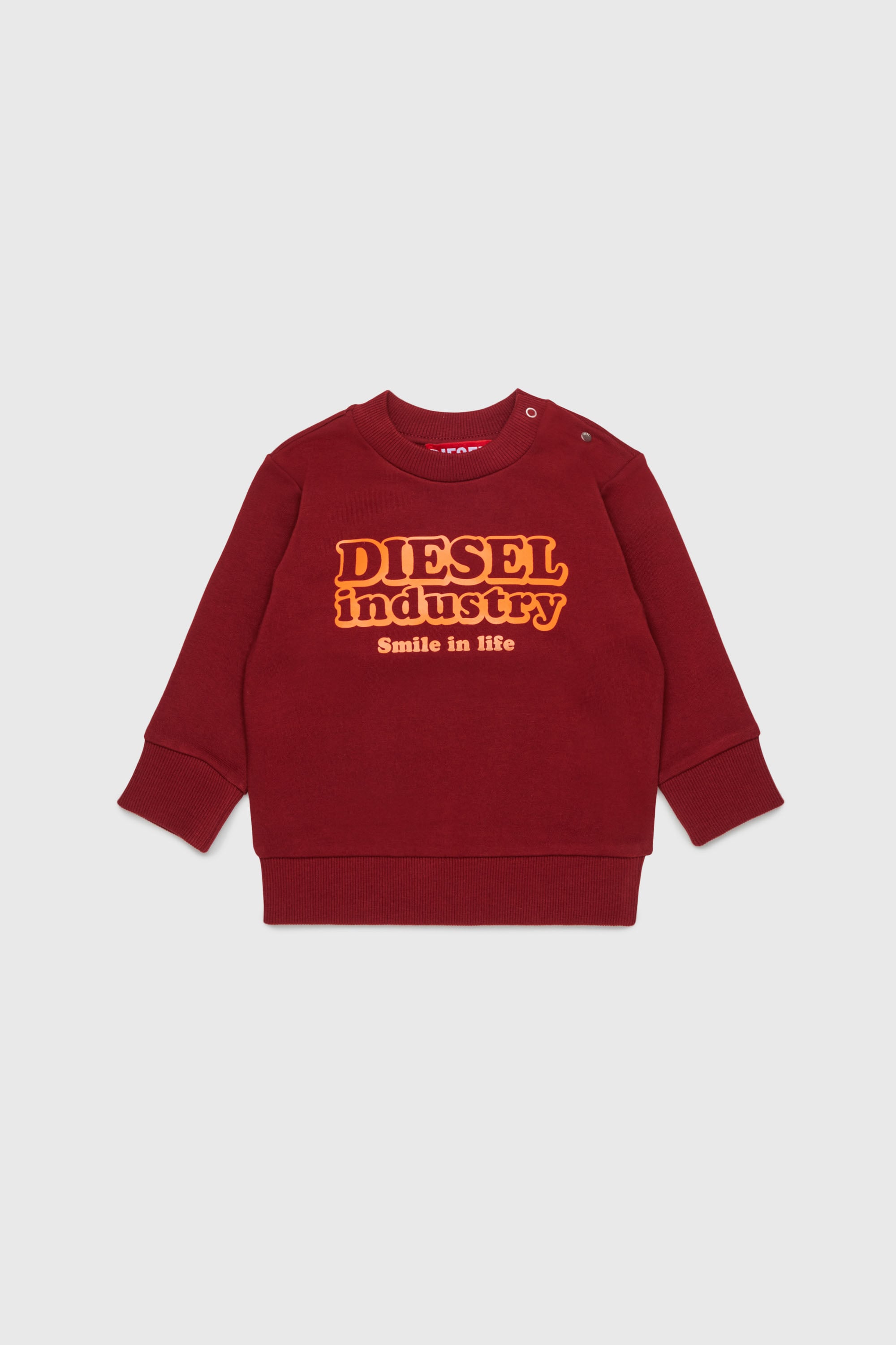 Diesel - SLODIMB, Herren Baumwoll-Sweatshirt mit Diesel Industry Print in Rot - 1