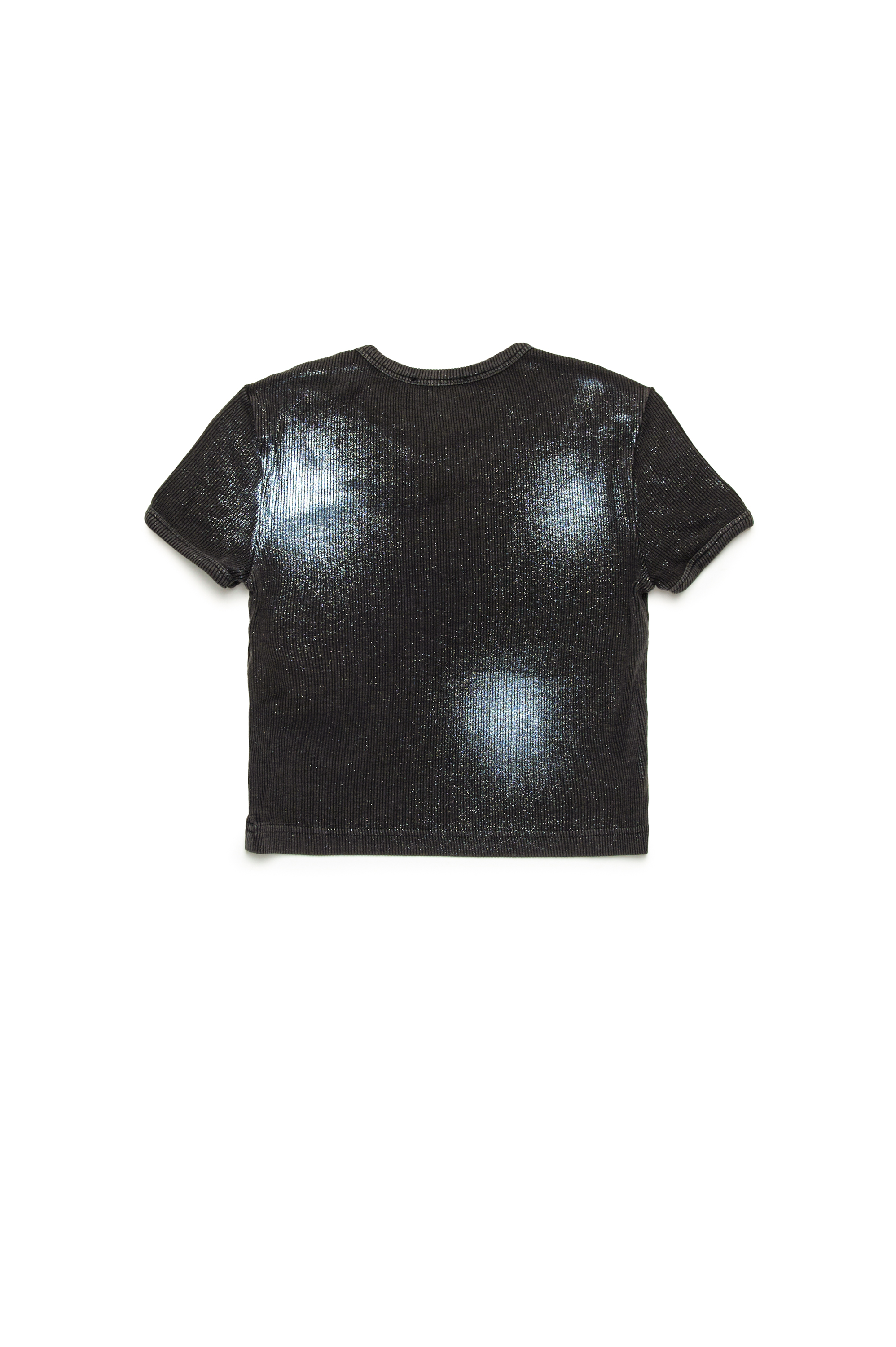 Diesel - TELEN1, Damen Verblasstes Metallic-T-Shirt mit Rippenstrick in Schwarz - 2