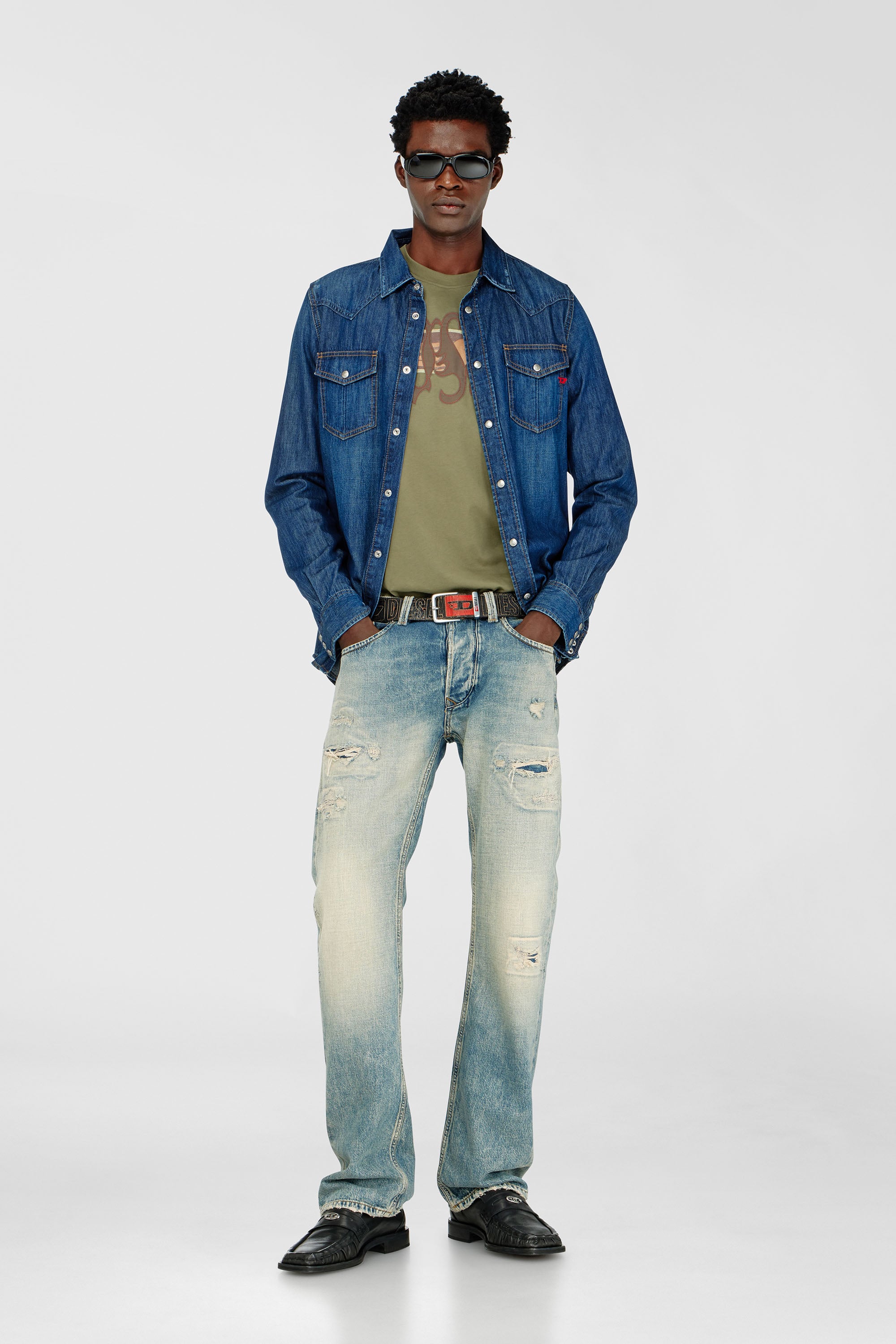 Diesel - D-VEGA, Herren Overshirt aus Denim in Dunkelblau - 2