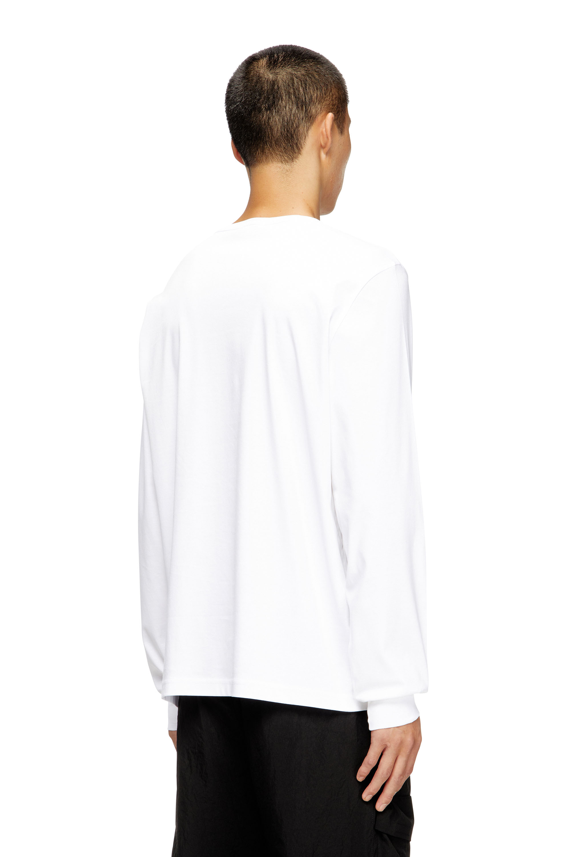 Diesel - T-MADJUST-LS-T1, Herren Langärmliges Baumwoll-T-Shirt in Weiß - 4