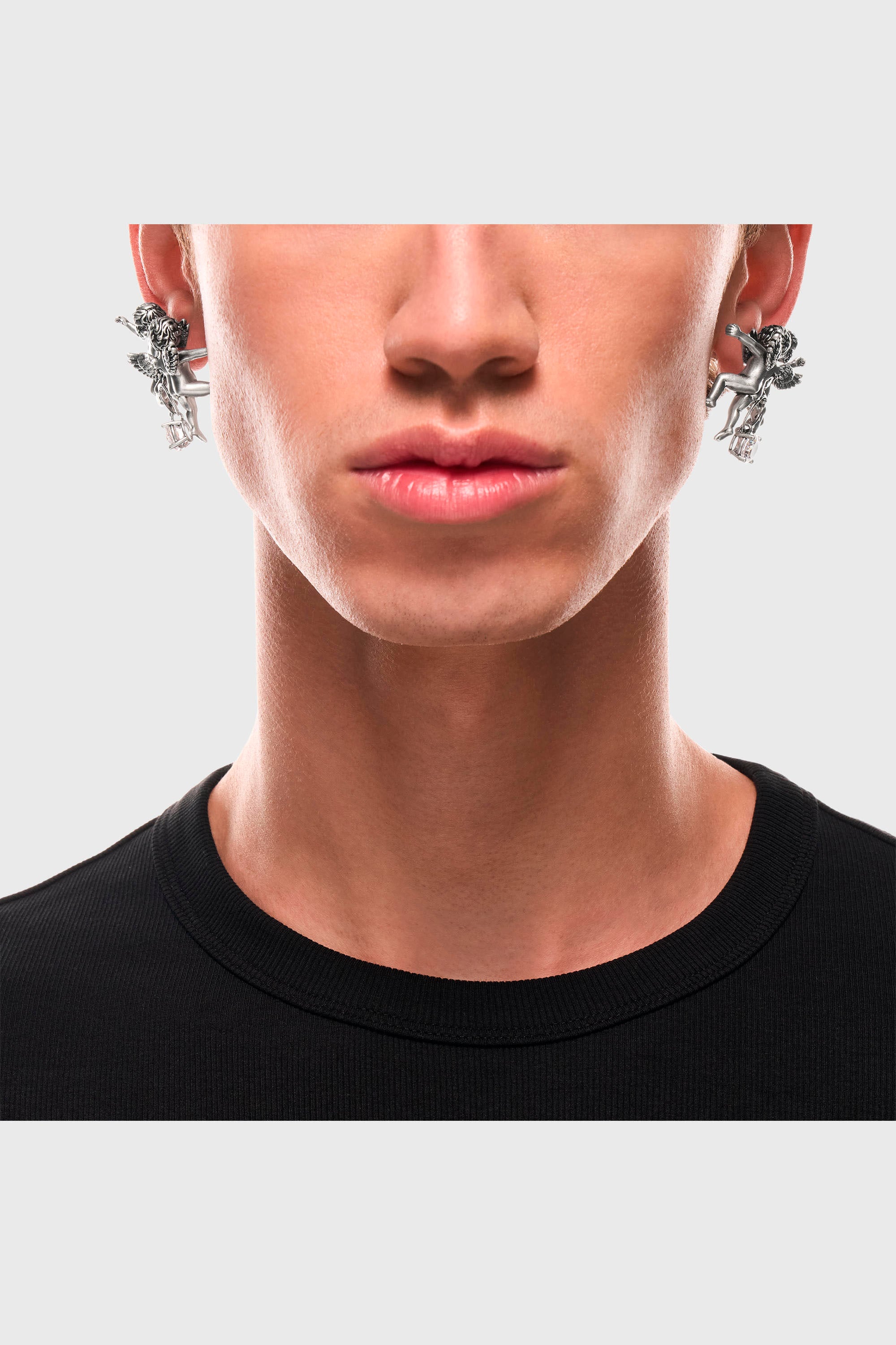 Diesel - DX1753040, Unisex's Silver-tone angel drop earrings in Silver - 5