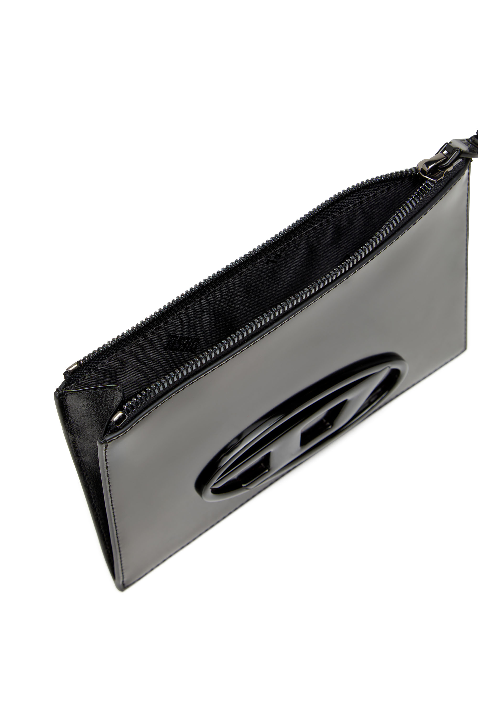 Diesel - 1DR POUCH III, Unisex Pouch mit Reißverschluss aus Hochglanzleder in Schwarz - 4