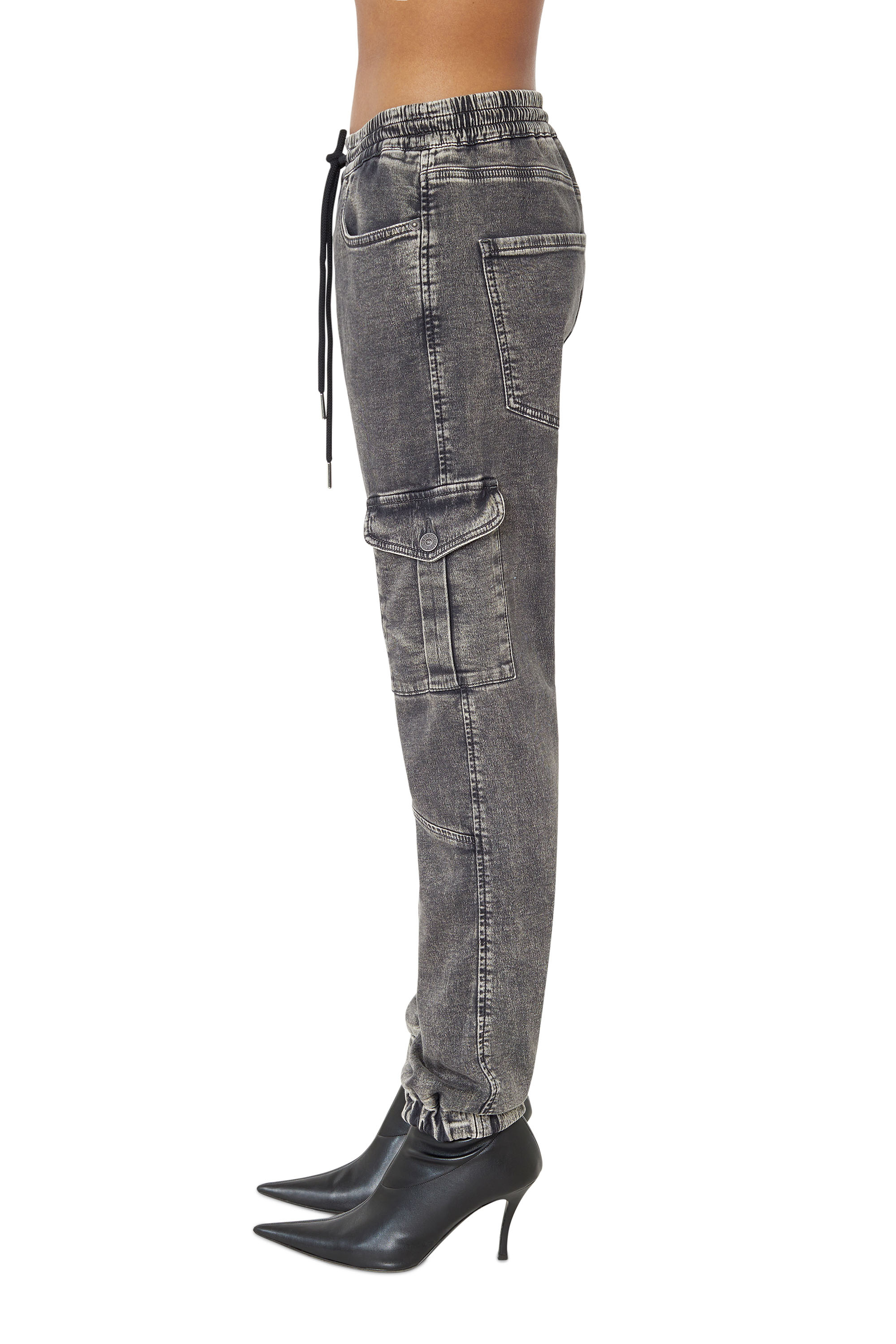 Diesel - D-Ursy Track Denim 069ZF Slim, Schwarz/Dunkelgrau - Image 4