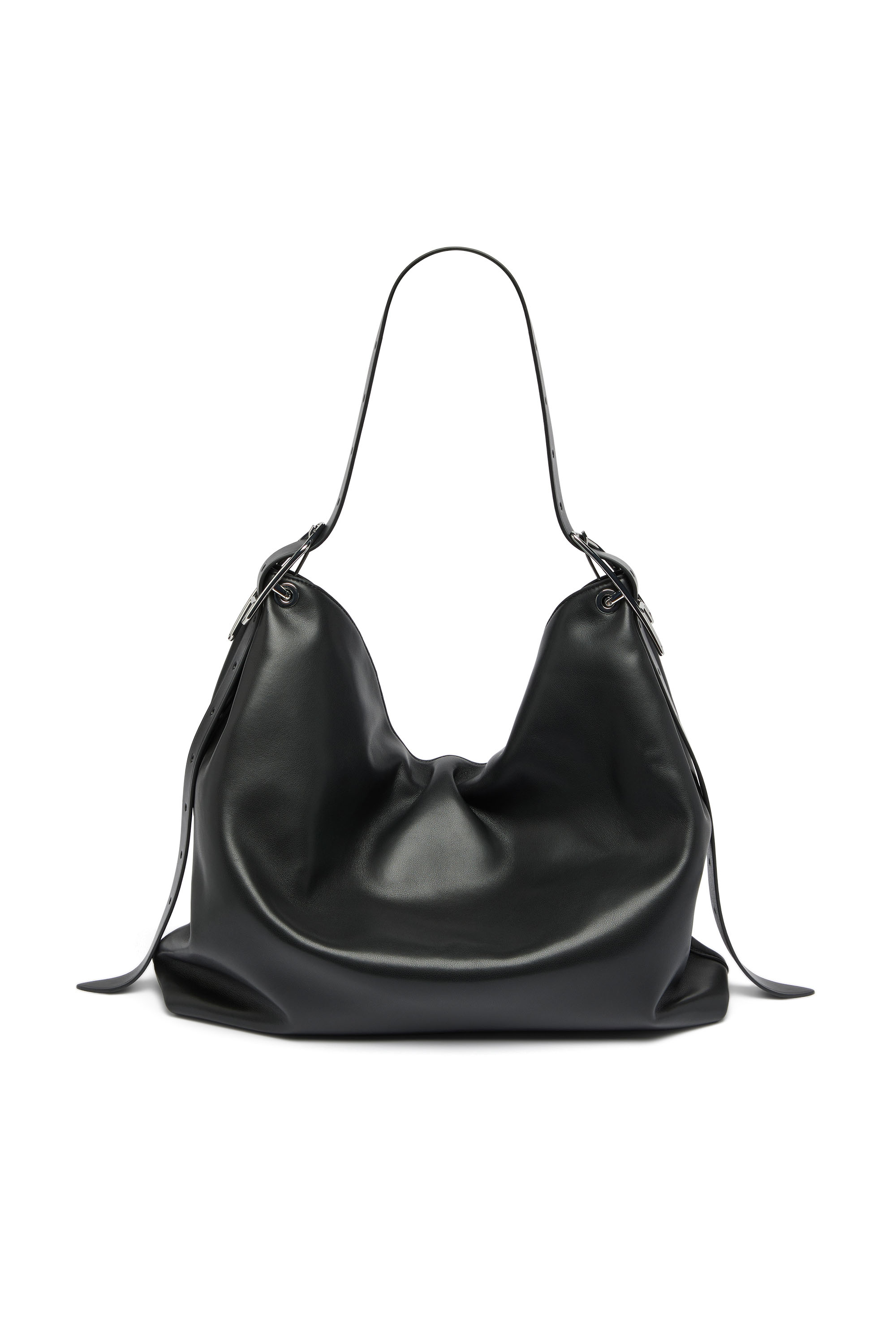 Diesel - D-LINE HOBO L, Damen D-Line-Leder Hobo-Tasche in Schwarz - 3