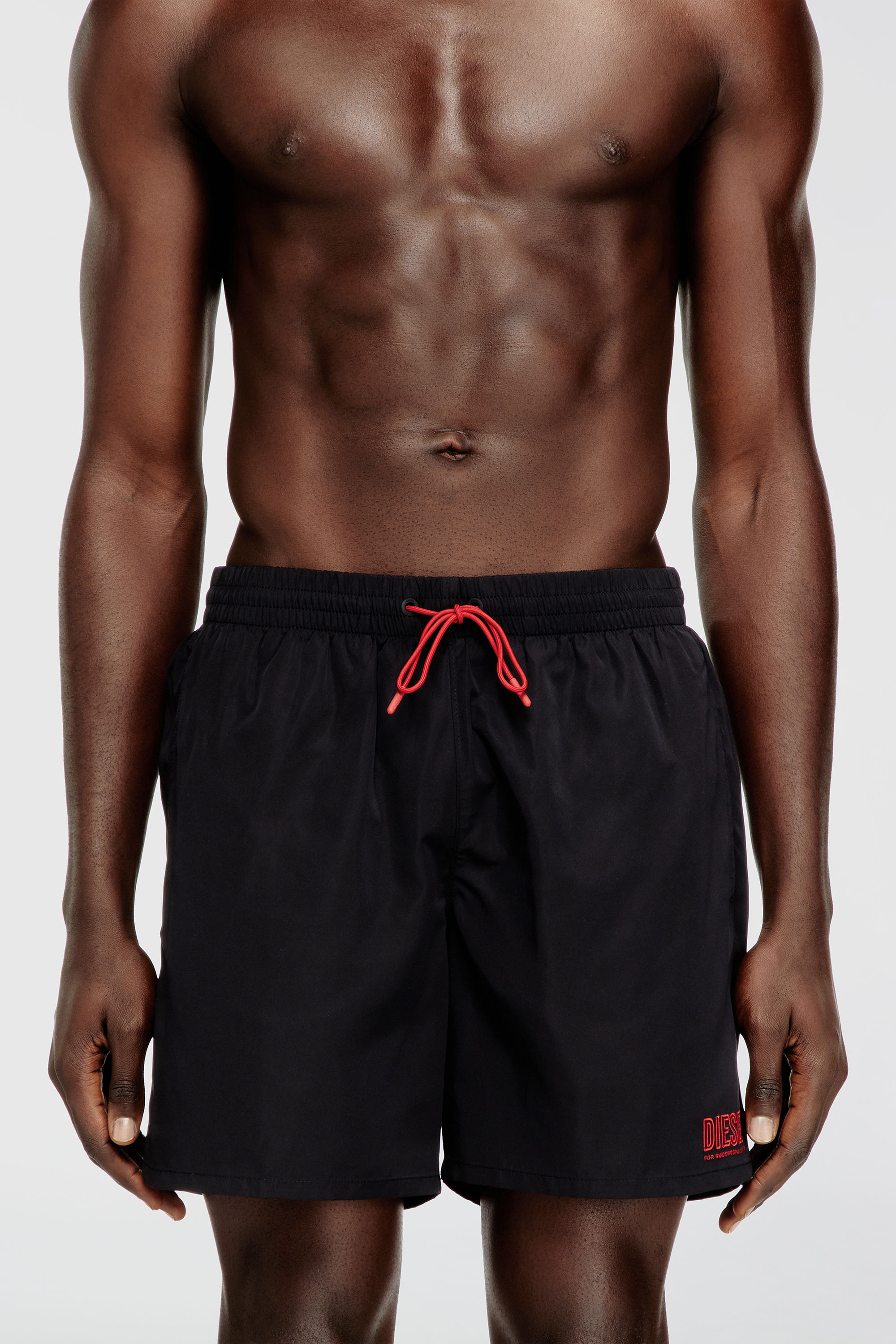 Diesel - SPORT-41-D-CORE, Herren Badeshorts mit Rei&szlig;verschlusstasche in Schwarz - 1