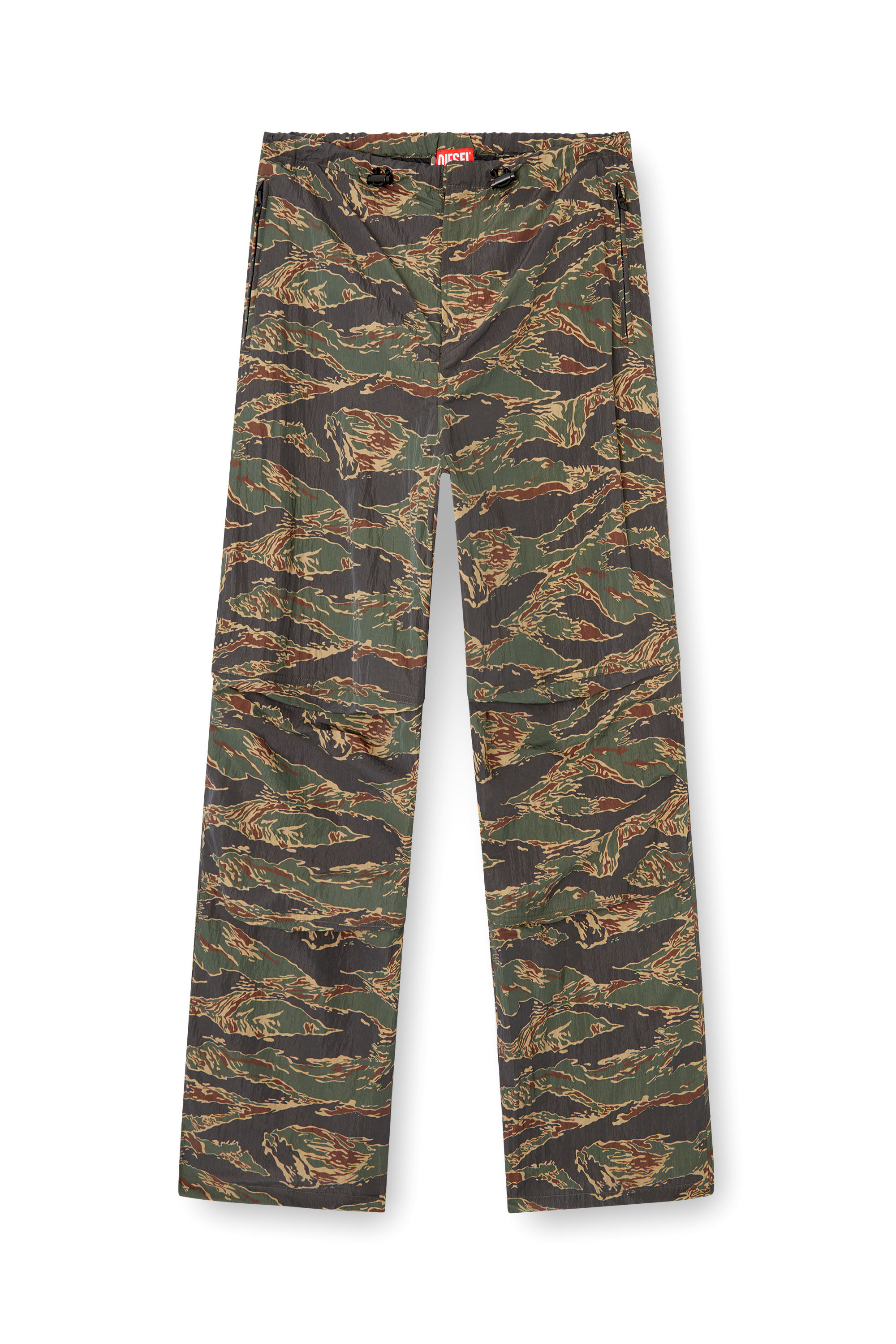 Diesel - P-ANIC, Herren Cargohose aus Nylon mit Camo-Print in Armeegrün - 2
