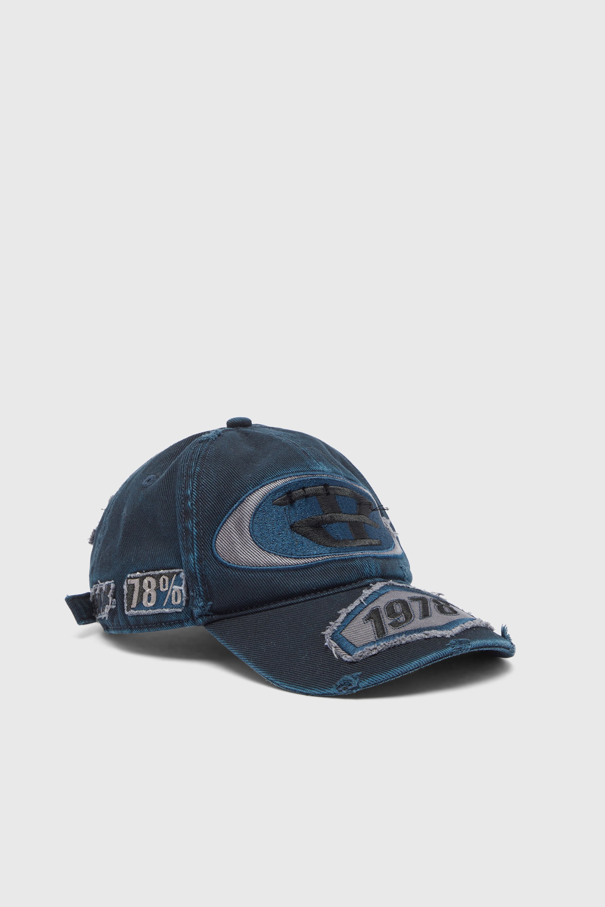 Diesel - C-BRAFF, Unisex Basecap mit Strick-Aufn&auml;hern in Blau - 1