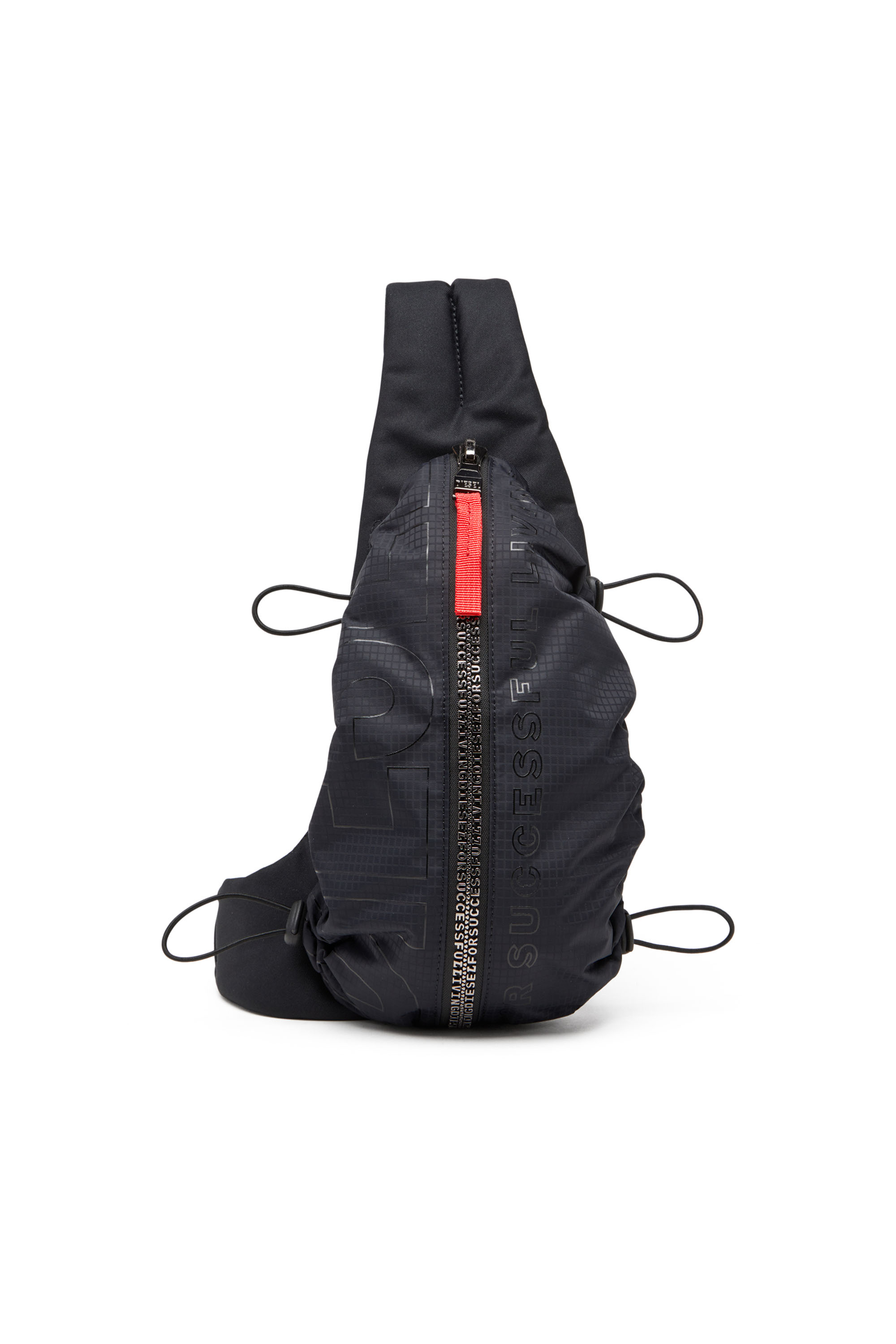 Diesel - ZIP-D CROSSBODY X, Herren Zip-D-Sling-Tasche aus kariertem Jacquard-Shell in Schwarz - 1