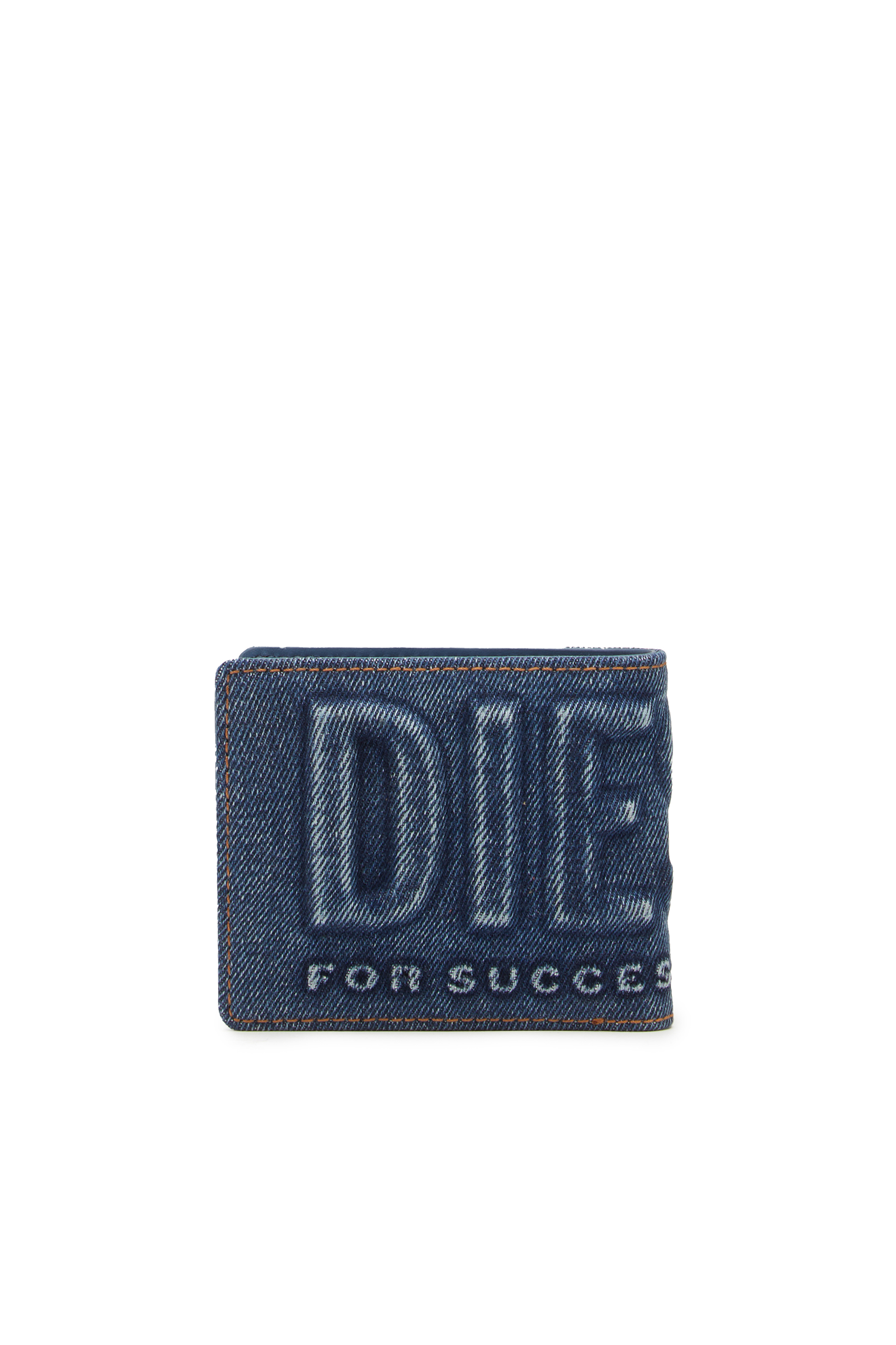 Diesel - BI-FOLD COIN S, Herren Faltportemonnaie aus Denim mit Logo-Prägung in Blau - Image 2