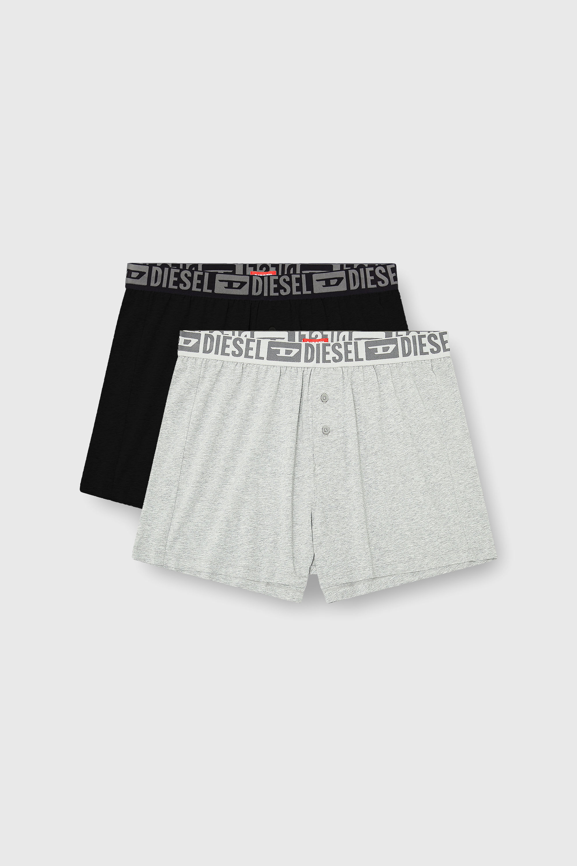 Diesel - STARKIE-D-CORE-2PACK, Herren Boxershorts aus stretch-baumwolle im Zweierpack in Grau/Schwarz - 2