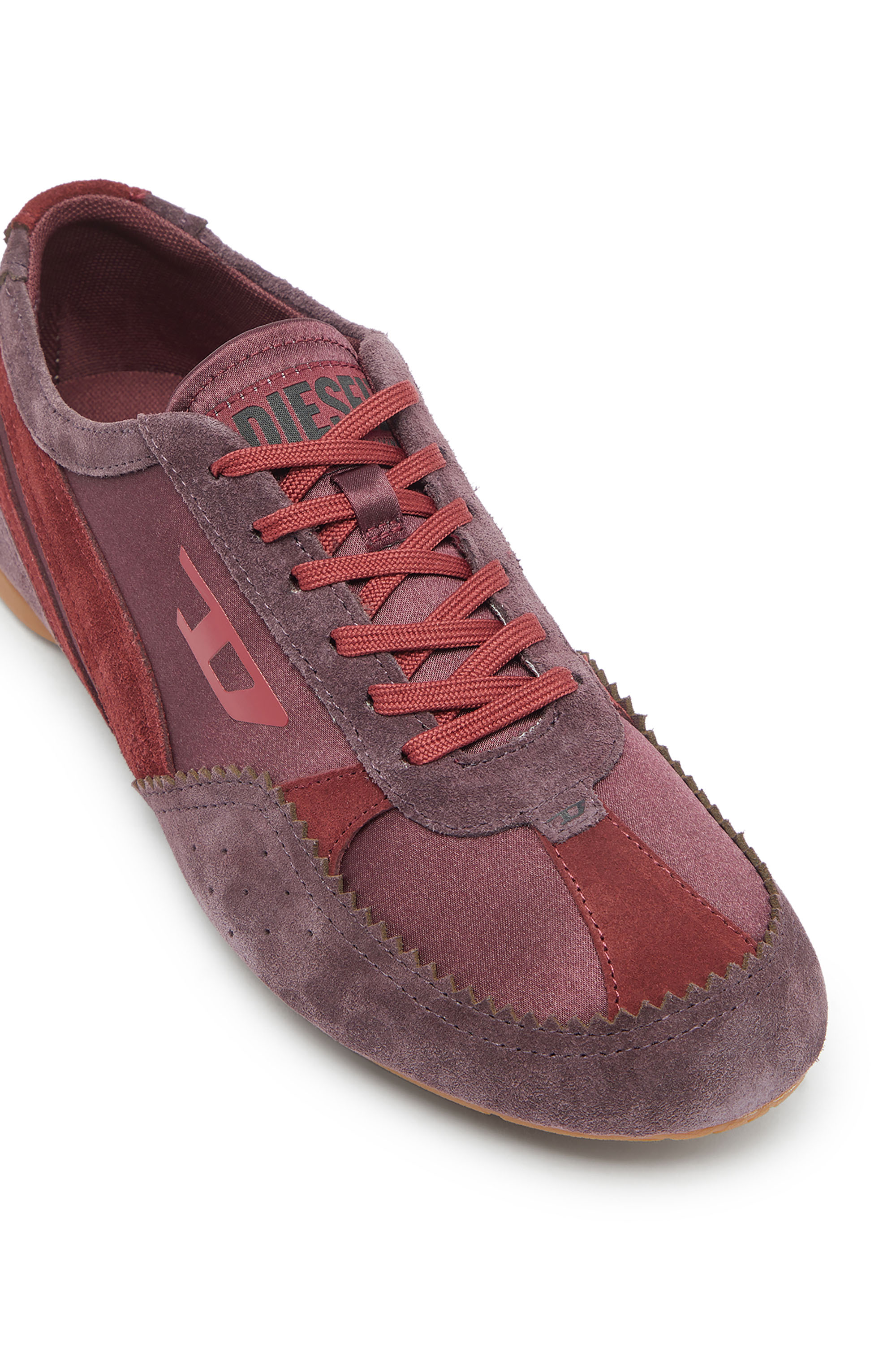 Diesel - D-MILE LOW II W, Damen D-Mile &ndash; Flat-Sneakers mit Wildleder-Overlays in Burgunderrot - 6