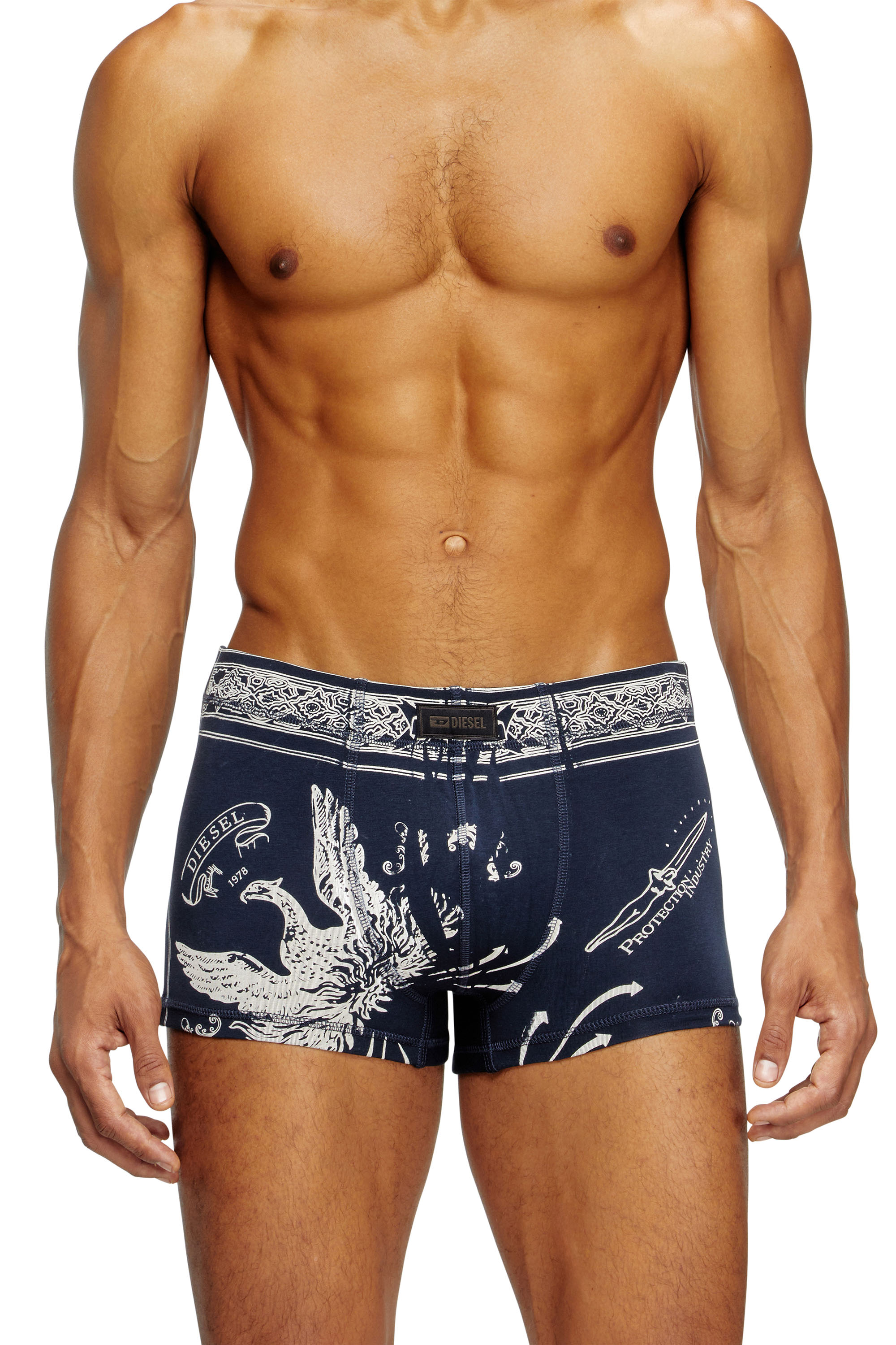 Diesel - DAMIEN-UTLT, Herren Retropants mit Phoenix-Print in Blau - 1