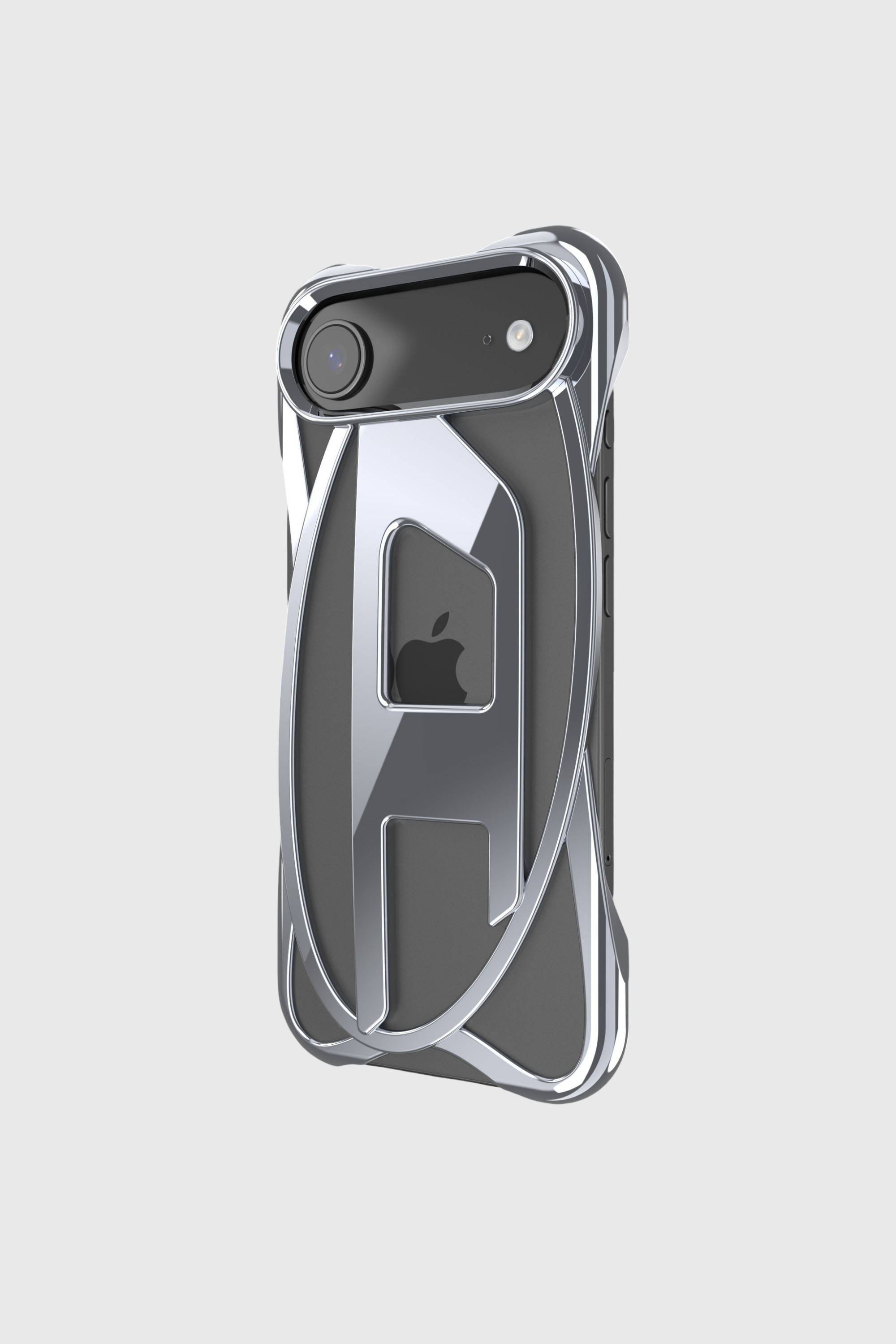 Diesel - 60444 D FRAME CASE, Unisex Caged D Gl&auml;nzende H&uuml;lle f&uuml;r iPhone 17 Air in Dunkelgrau - 4