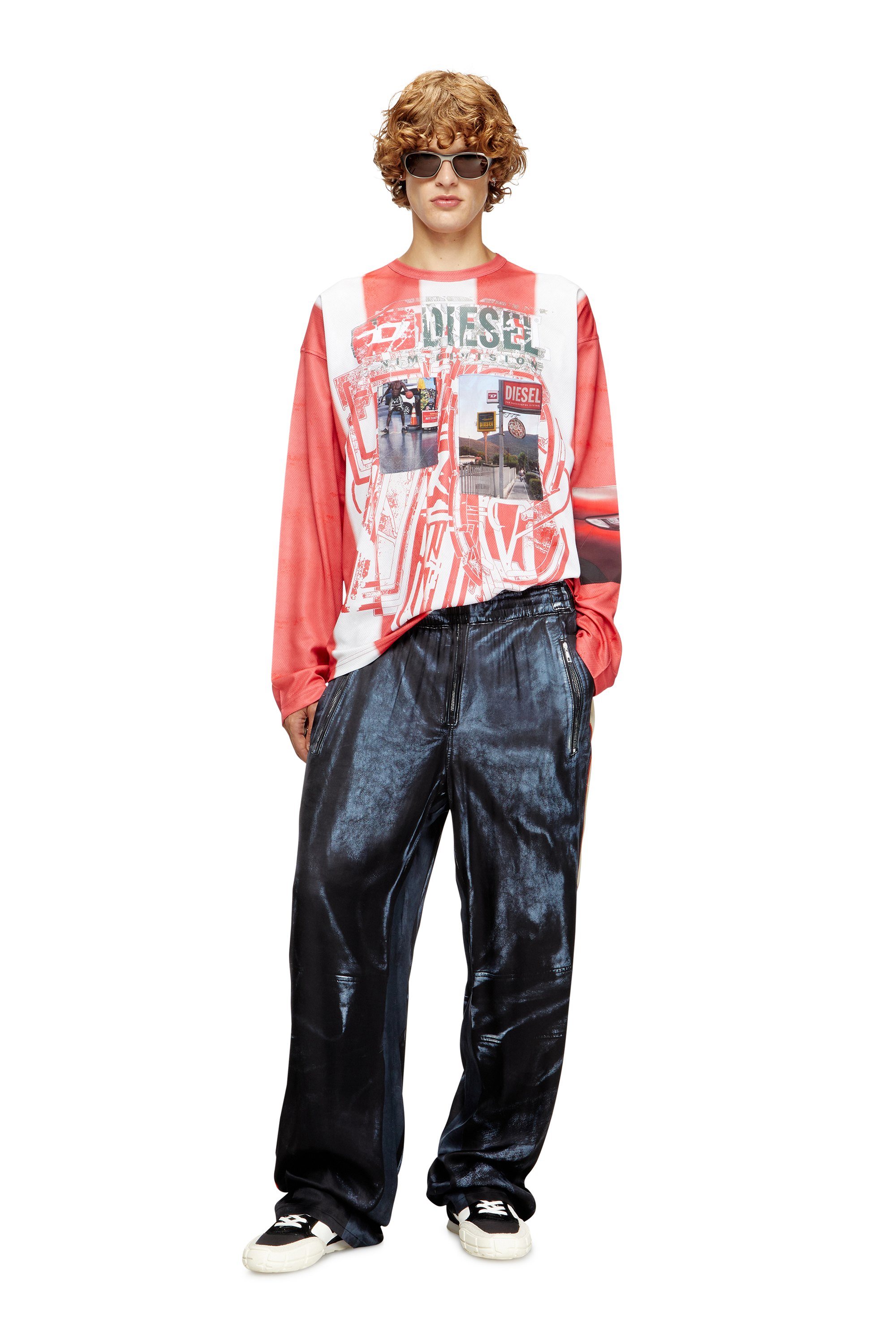 Diesel - S-PAGODHA LOW, Herren S-Pagodha-Sneakers aus Leder, Wildleder und Ripstop in Schwarz/Rot - 2