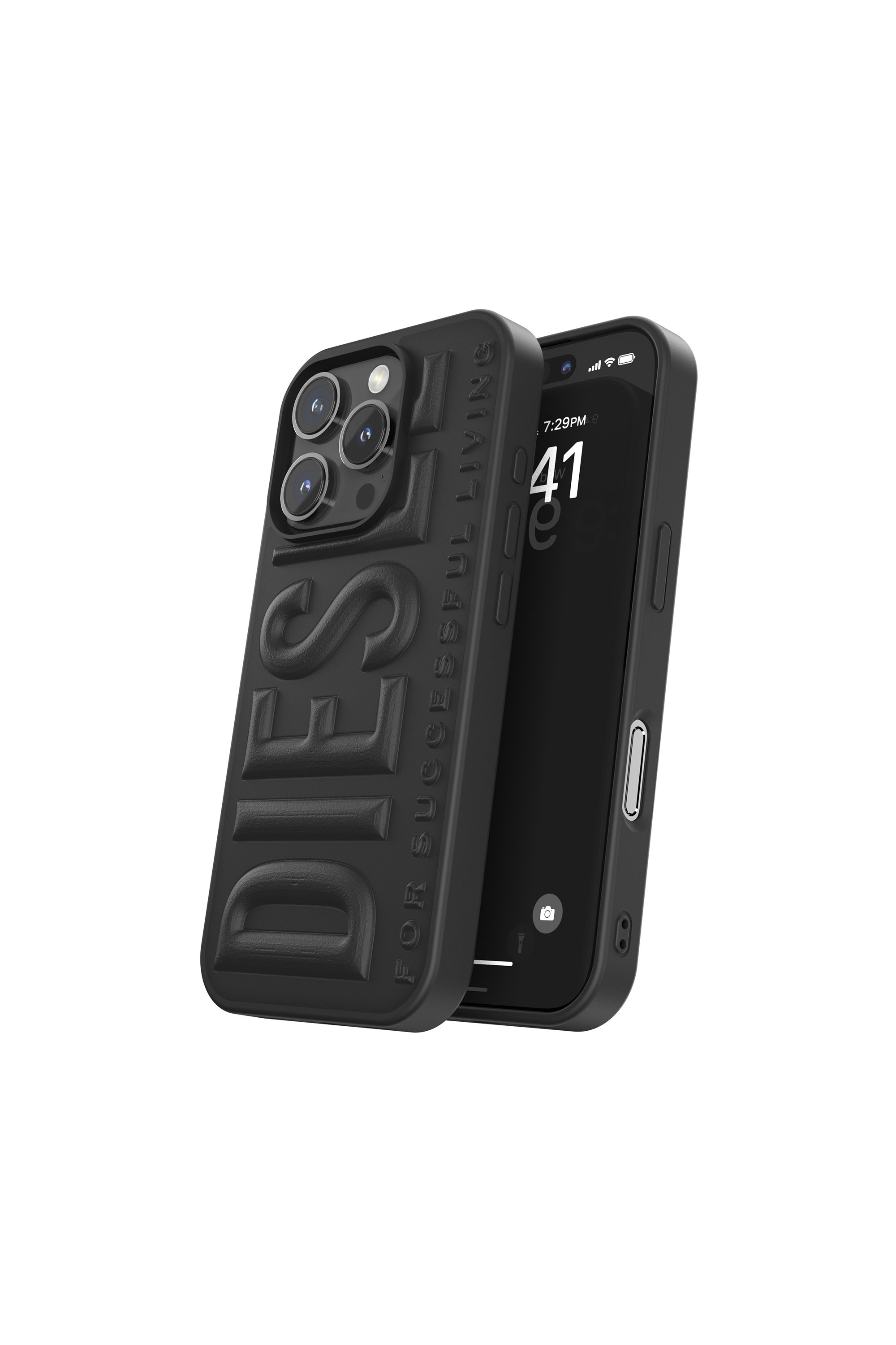 Diesel - 60210  MOULDED CASE, Unisex's 3D Biscotto Case for iP 16 Pro in Black - 3