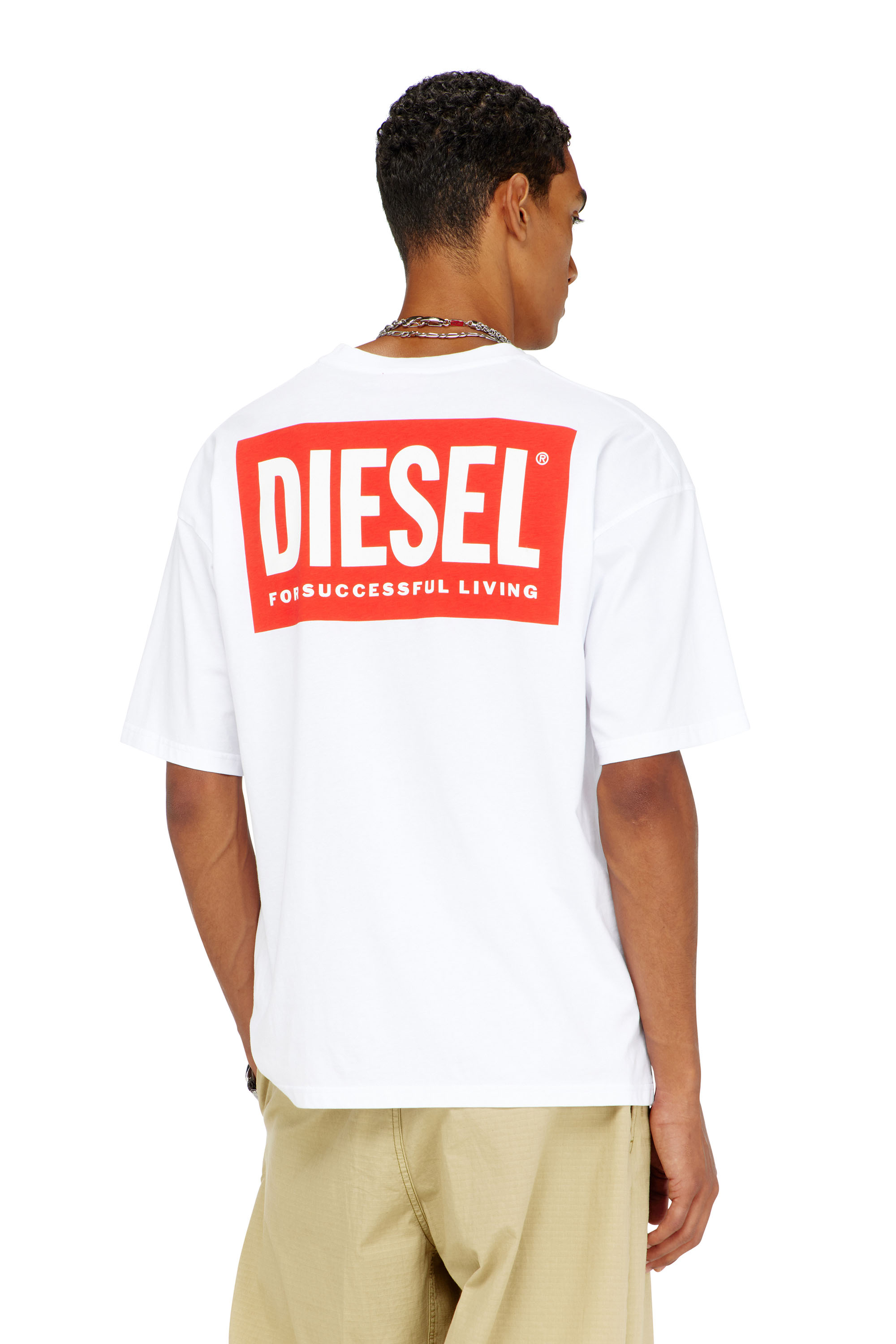 Diesel - T-BOXT-BISK, Herren Baumwoll-T-Shirt mit Diesel-Biscotto-Print in Wei&szlig; - 4