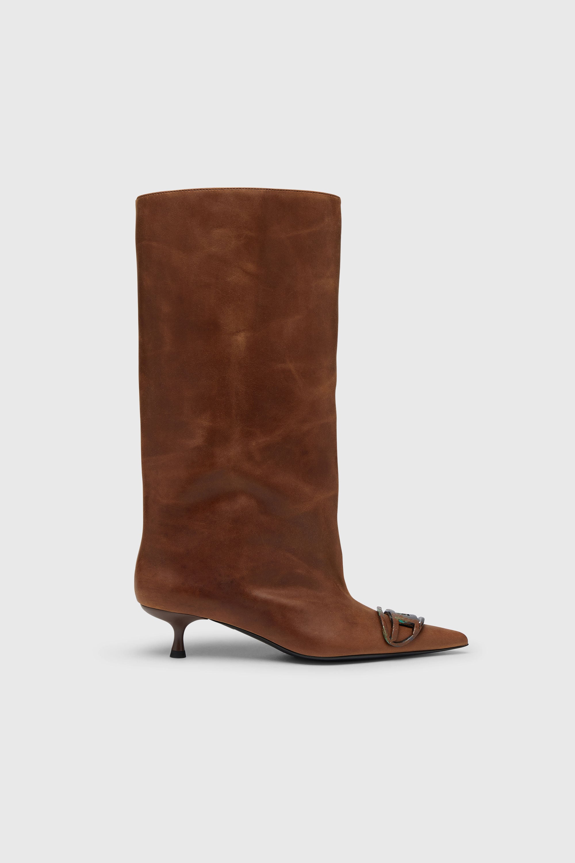Diesel - D-VENUS 40 KB TUBE, Damen D-Venus-Kniehohe Stiefel aus Fettleder in Braun - 1