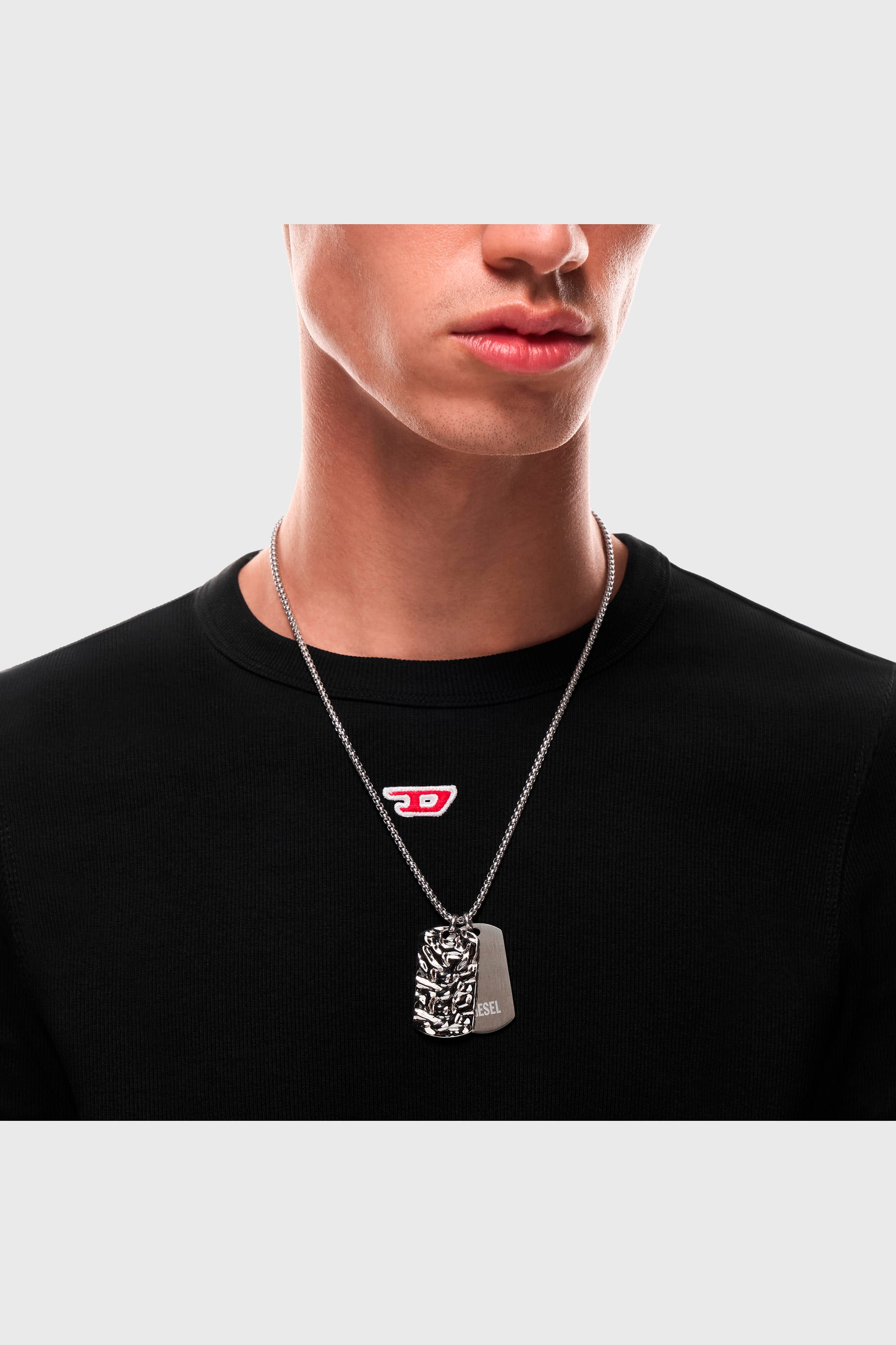 Diesel - DX1735040, Unisex Dog-Tag-Halskette aus Edelstahl in Silber - 4