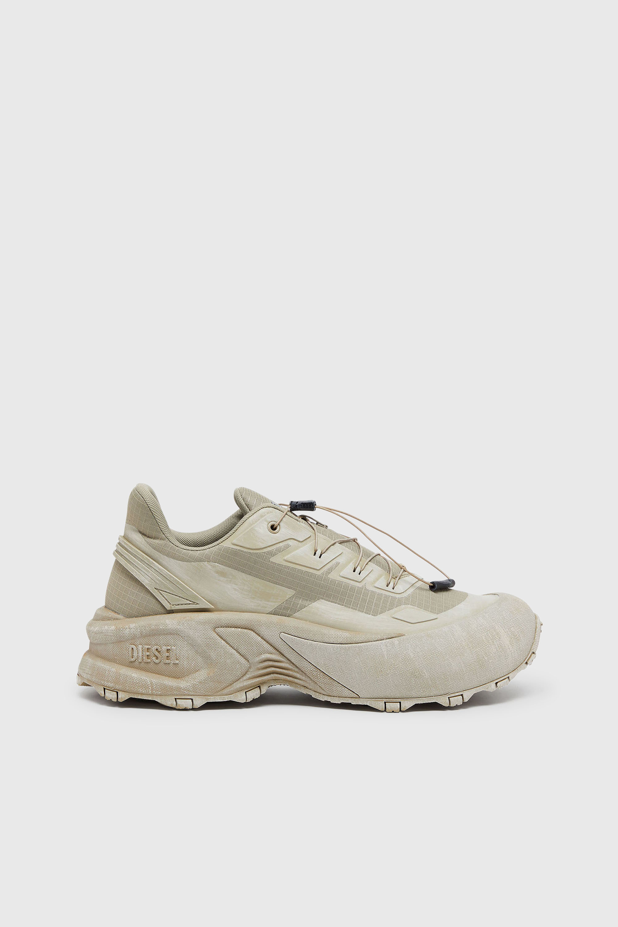 Diesel - D-CAGE RUNNER, Herren D-Cage-Distressed Chunky-Sneaker aus Ripstop in Armeegr&uuml;n - 1